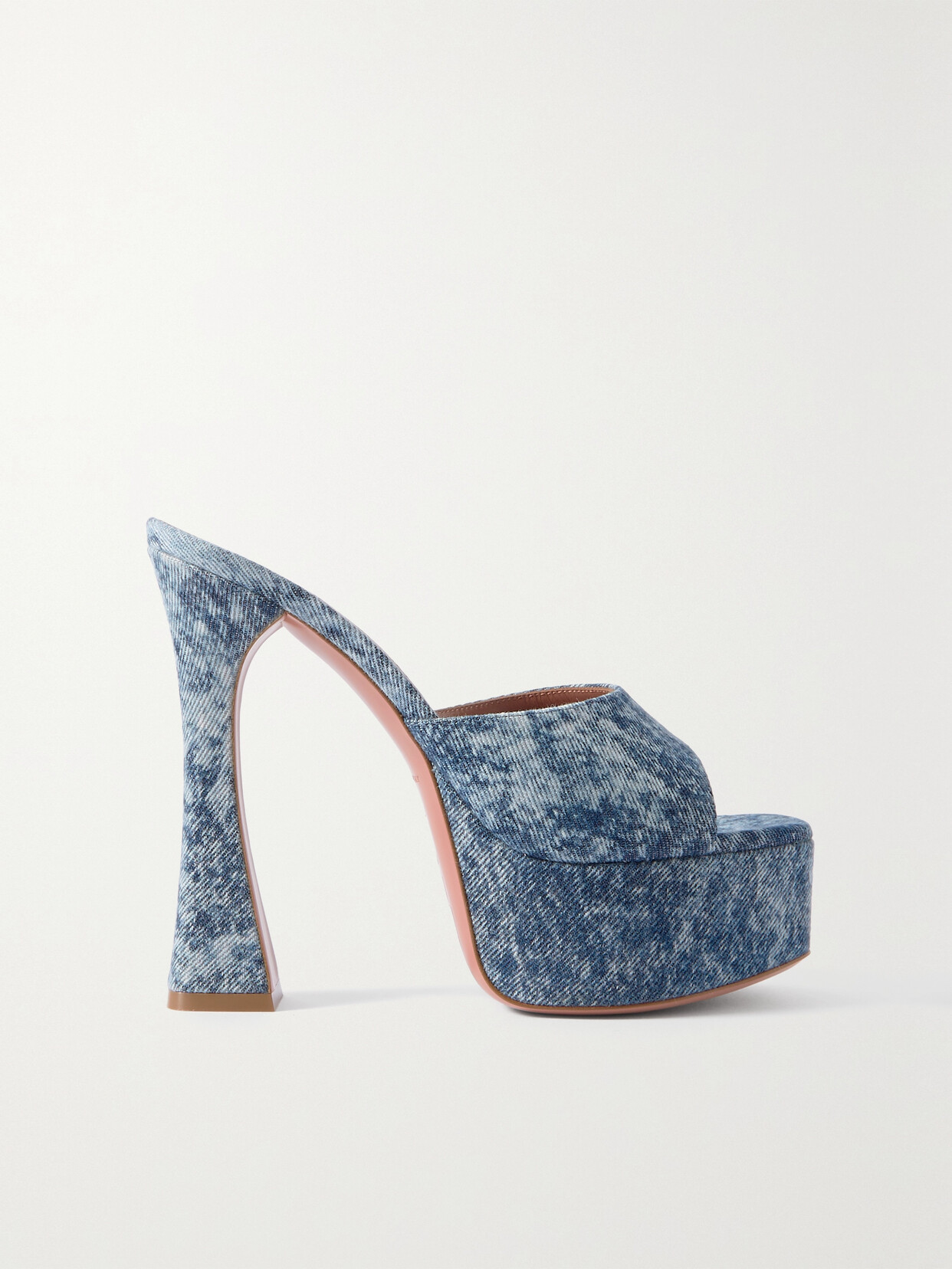 AMINA MUADDI DALIDA DENIM PLATFORM MULES