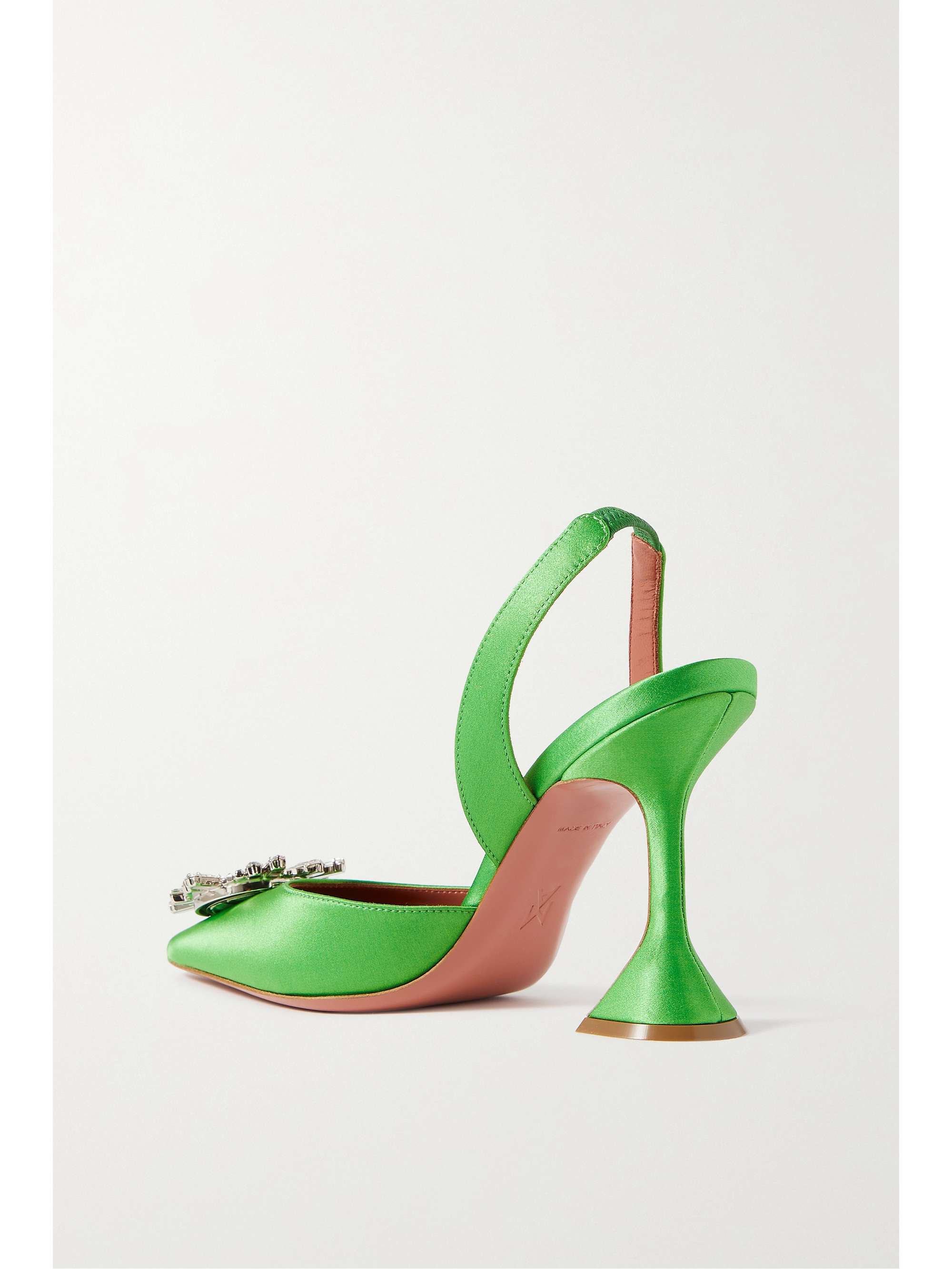 AMINA MUADDI Begum Glass crystal-embellished PVC slingback pumps