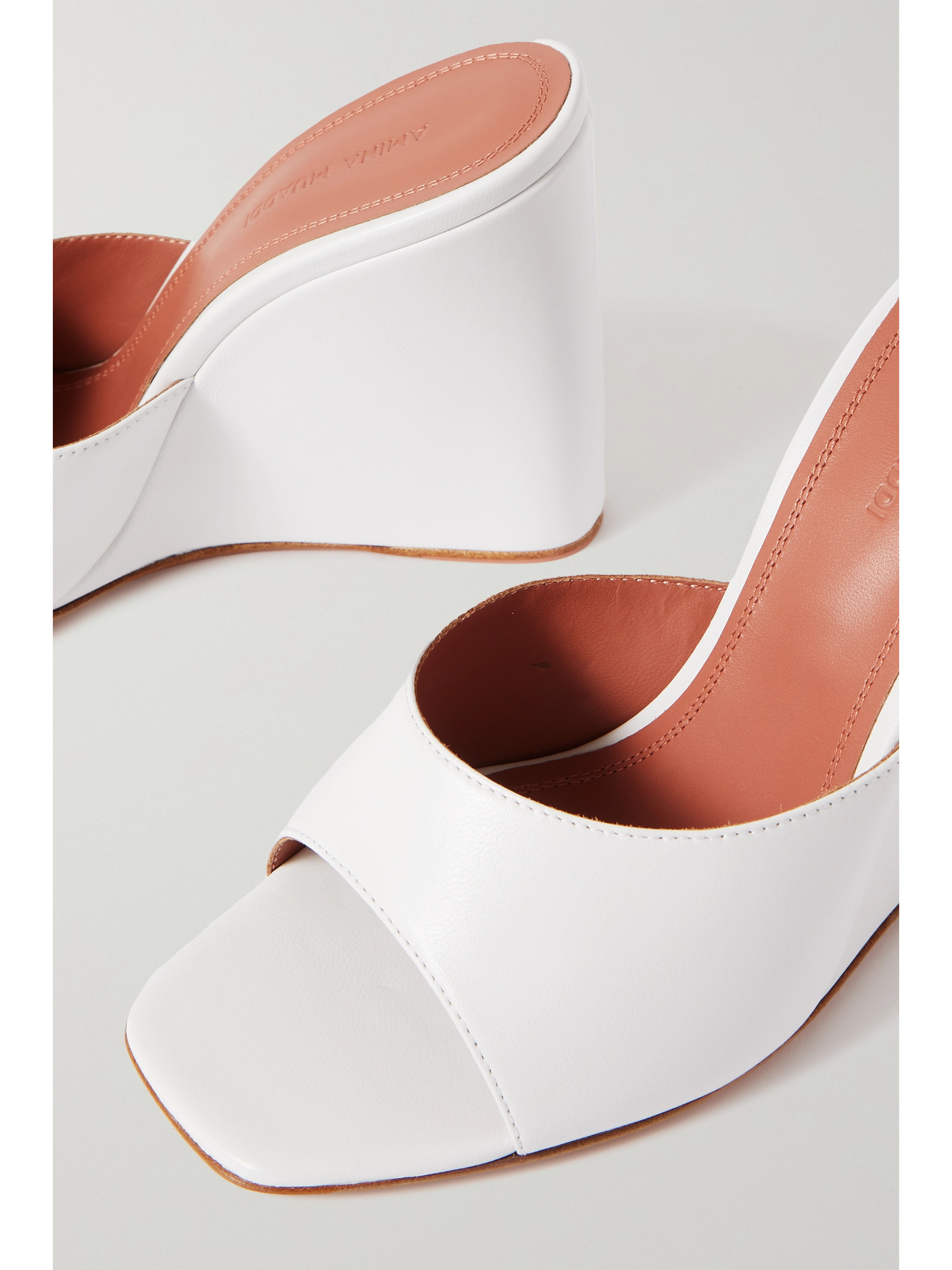 AMINA MUADDI Lupita leather wedge mules thumbnail