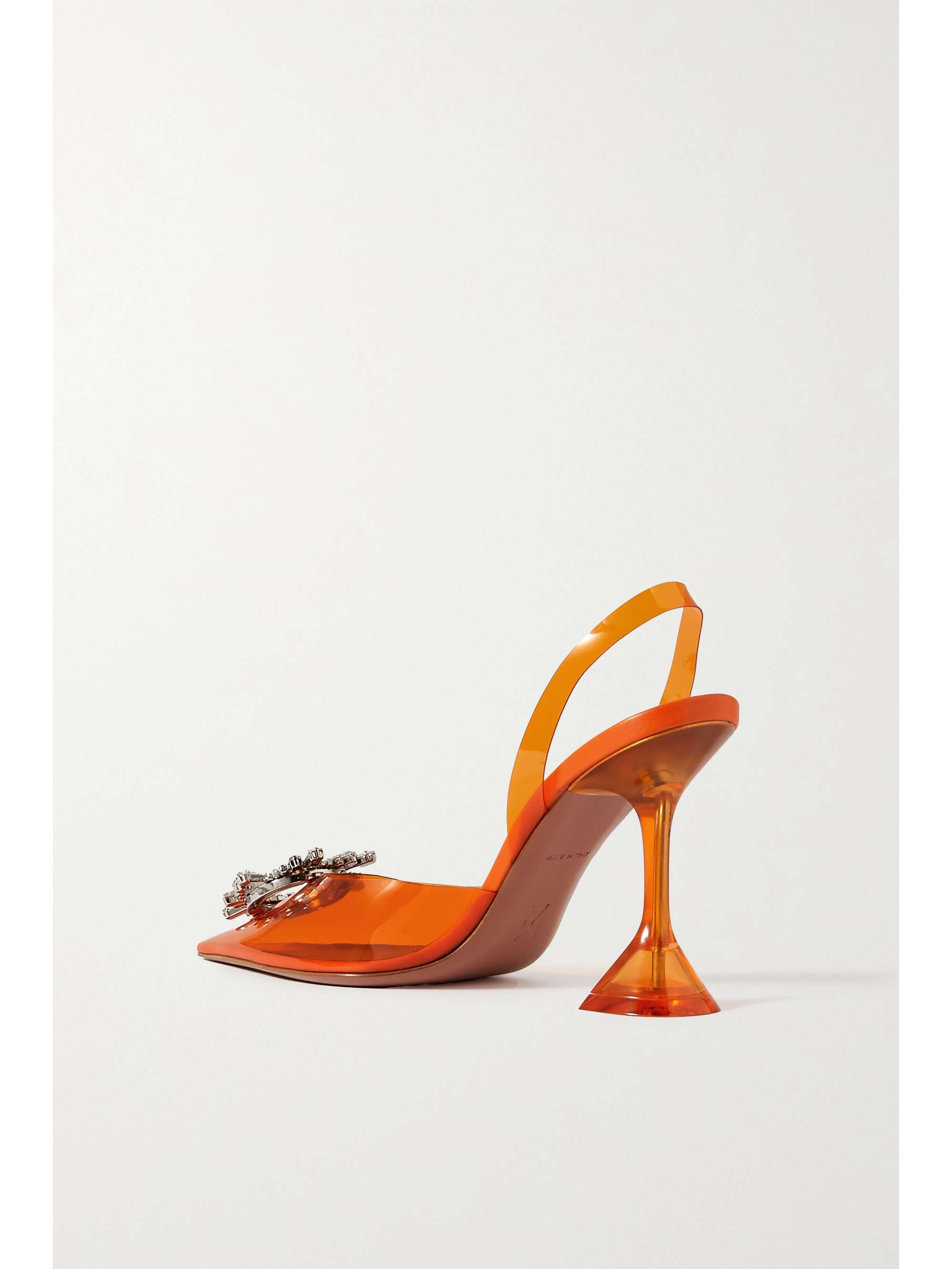 AMINA MUADDI Begum Glass crystal-embellished PVC slingback pumps