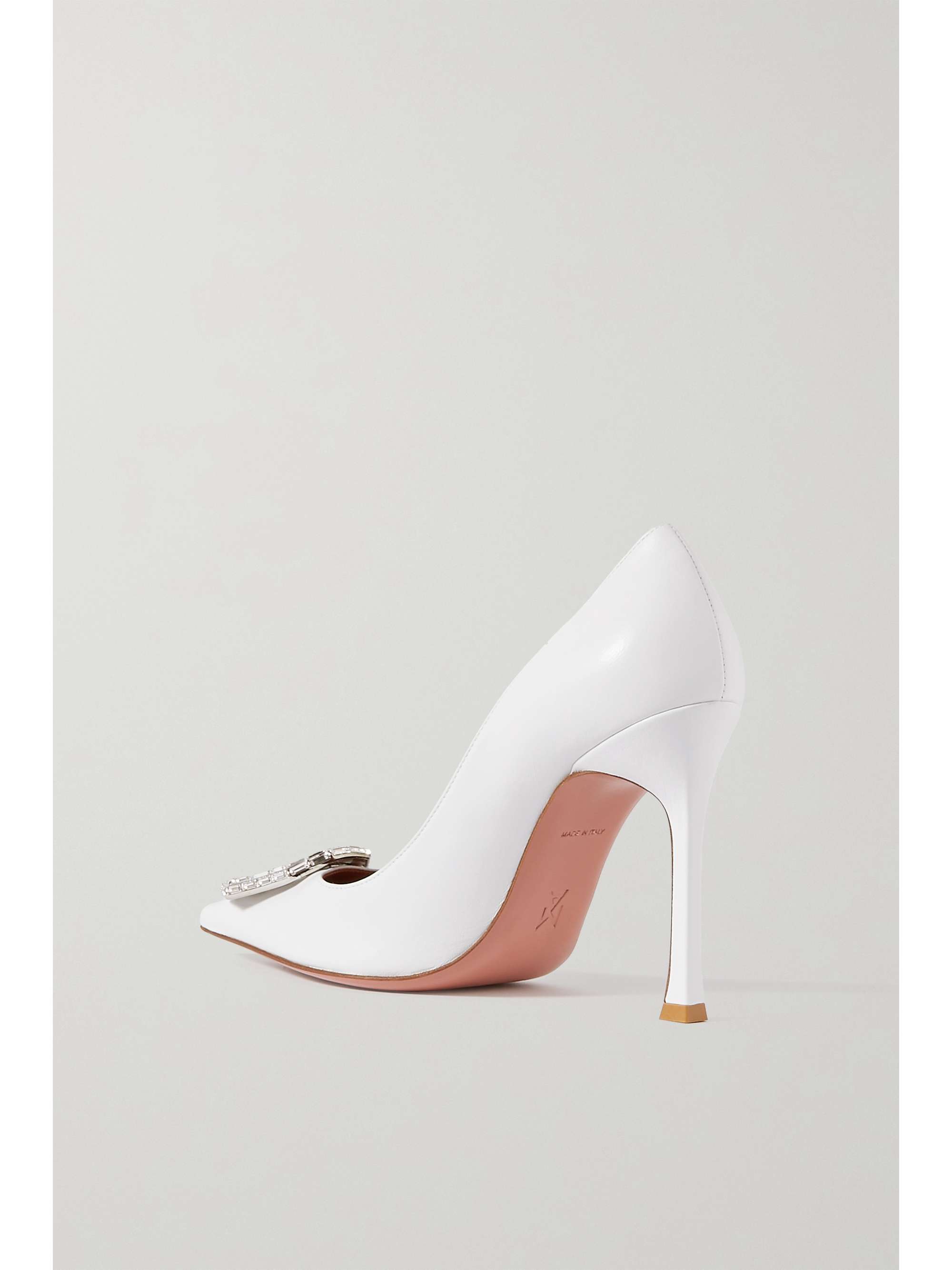 AMINA MUADDI Camelia crystal-embellished leather pumps | NET-A-PORTER