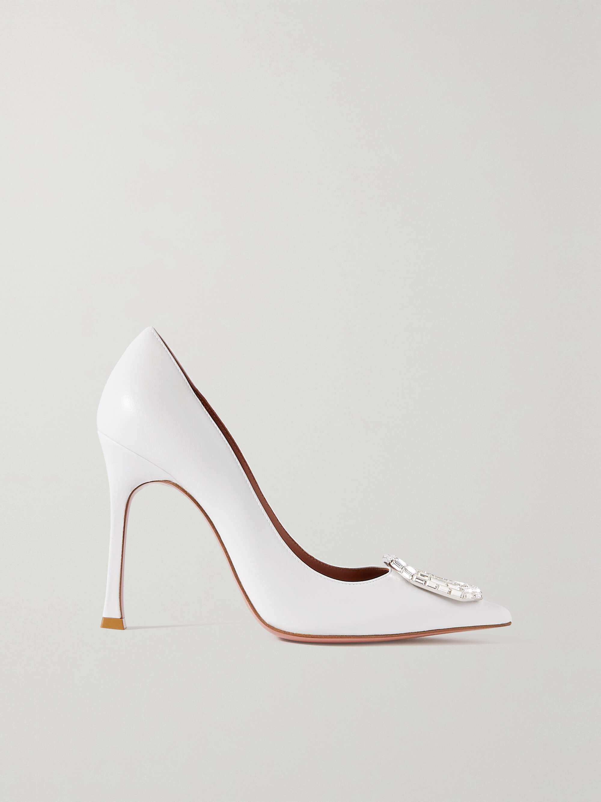 AMINA MUADDI Camelia crystal-embellished leather pumps | NET-A-PORTER