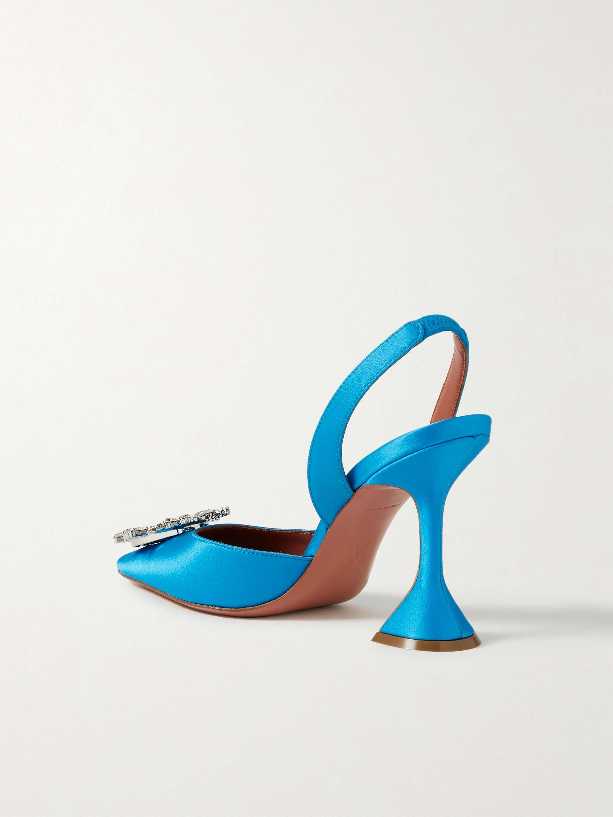 AMINA MUADDI Begum Glass crystal-embellished PVC slingback pumps