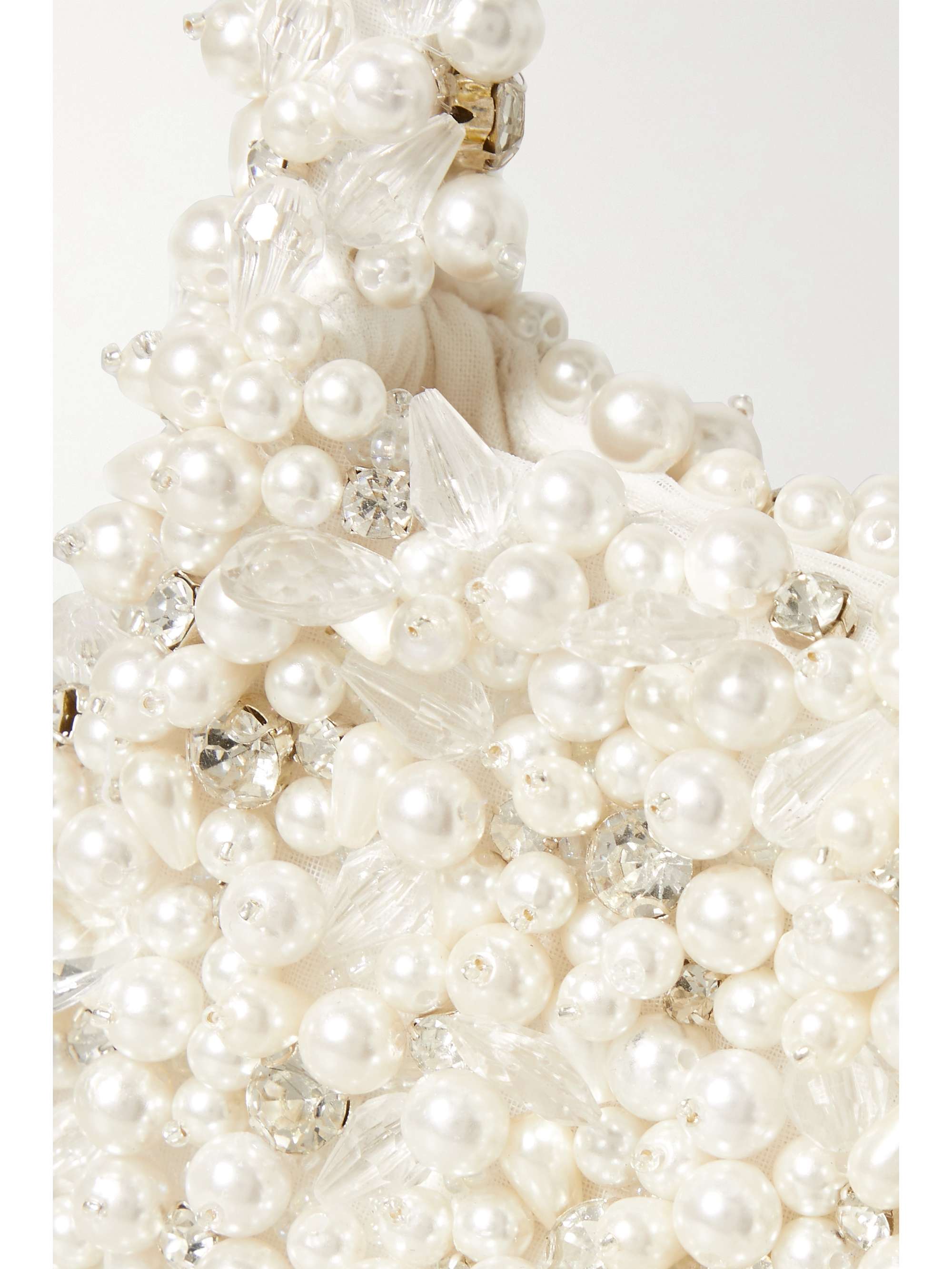 CLIO PEPPIATT Crystal Pearl embellished tulle shoulder bag