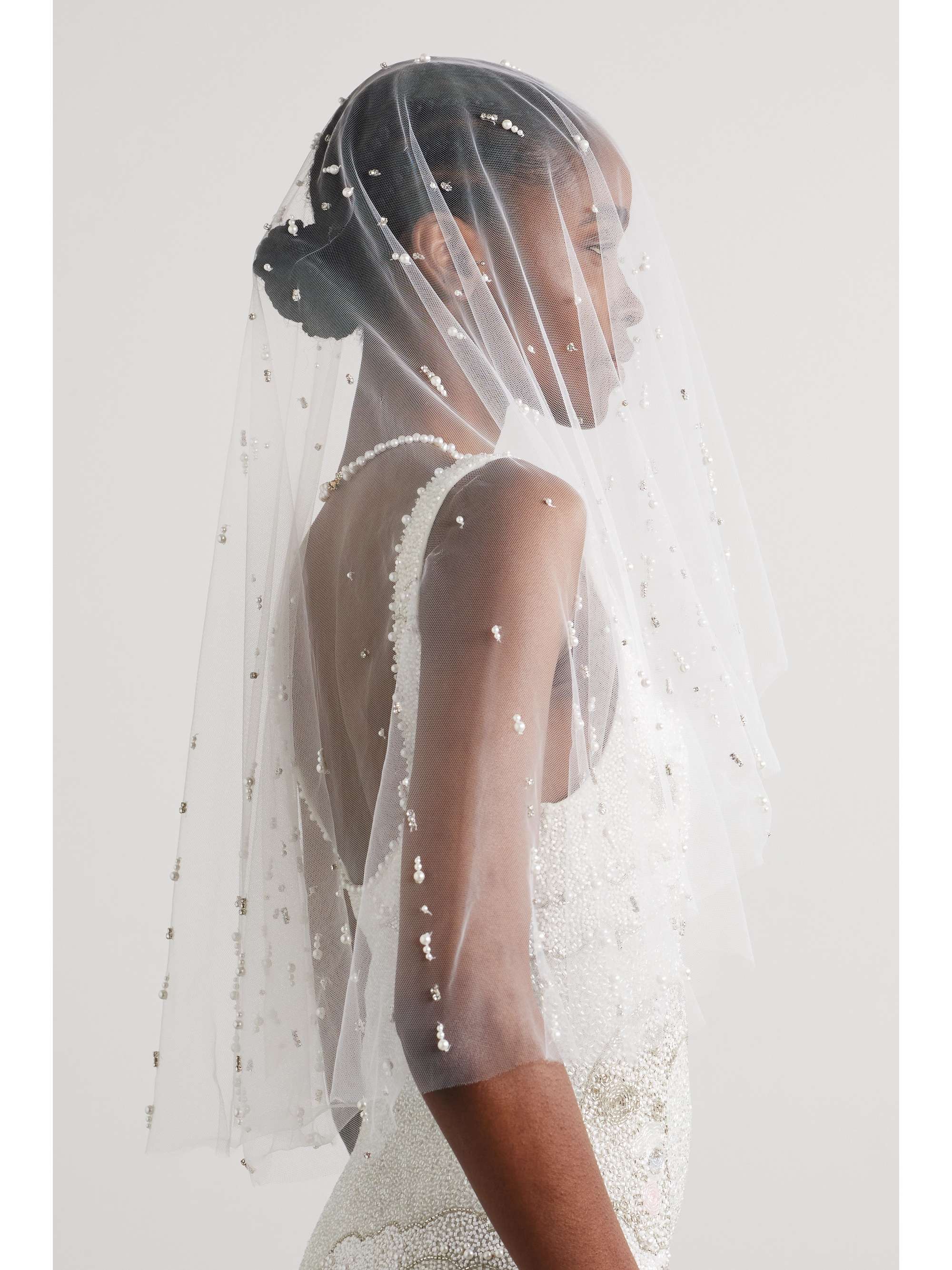 CLIO PEPPIATT Embellished tulle veil