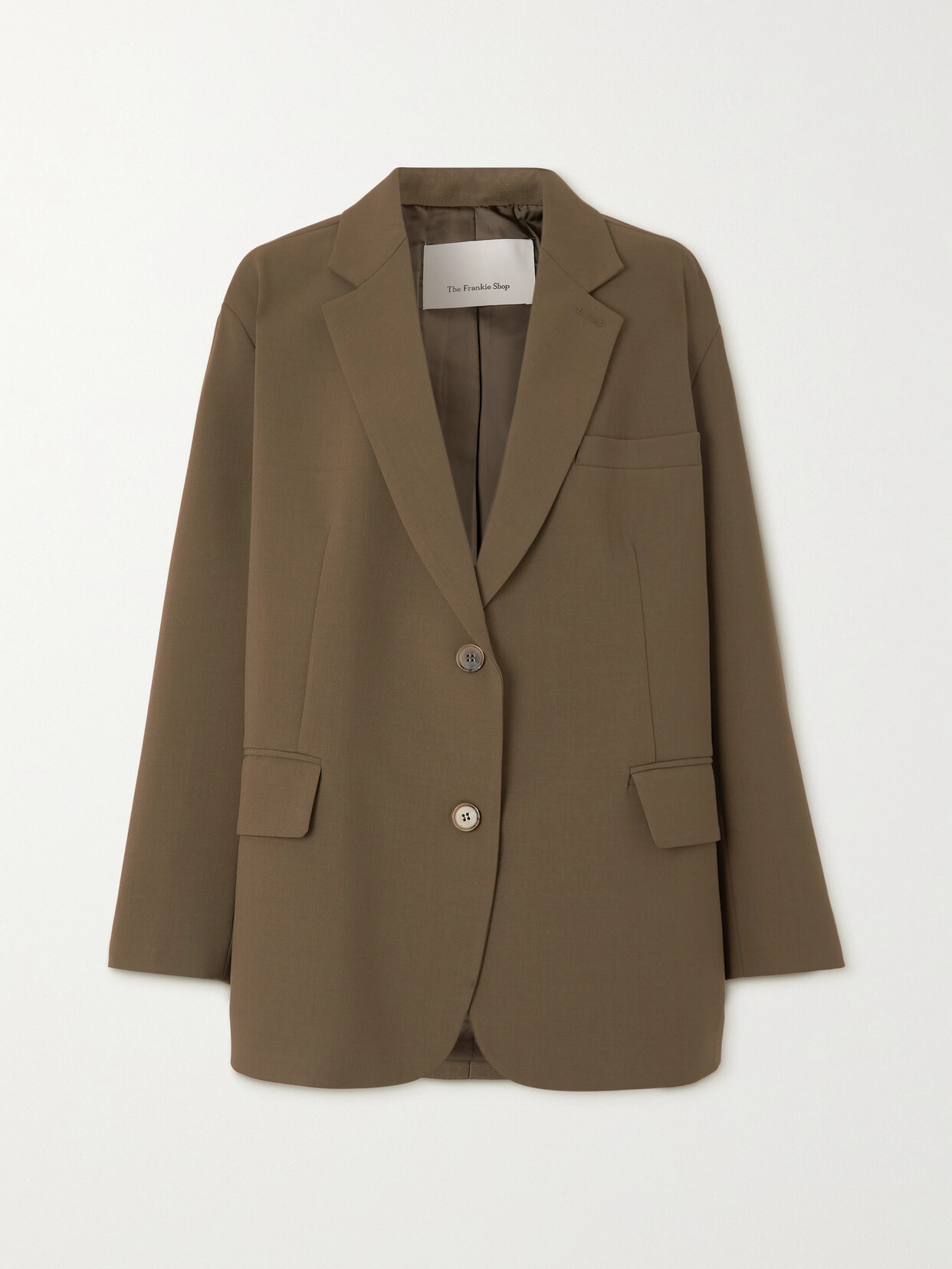 Shop The Frankie Shop Bea Crepe Blazer In Brown