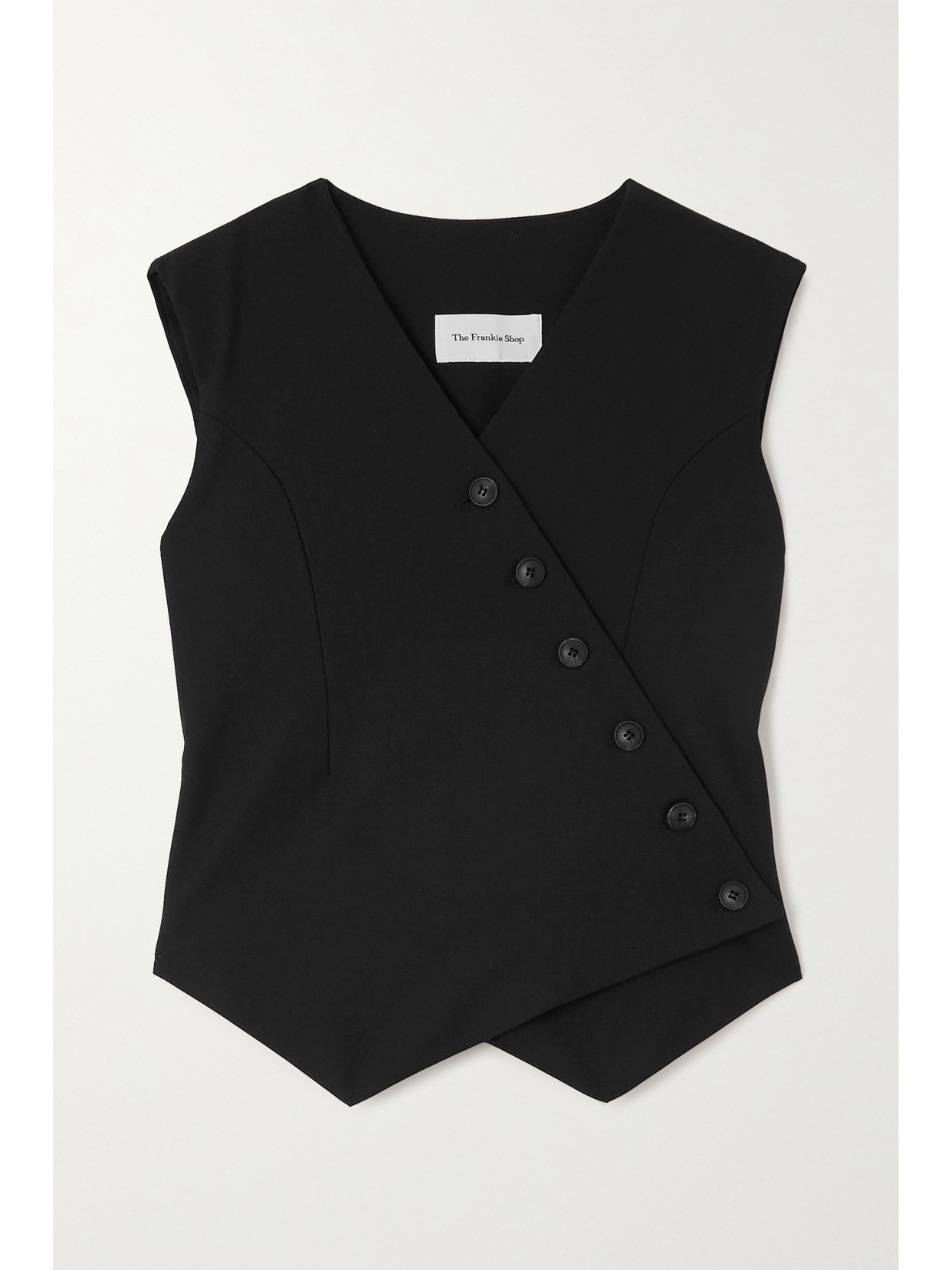 The Frankie Shop - Maesa Asymmetric Woven Vest - Black