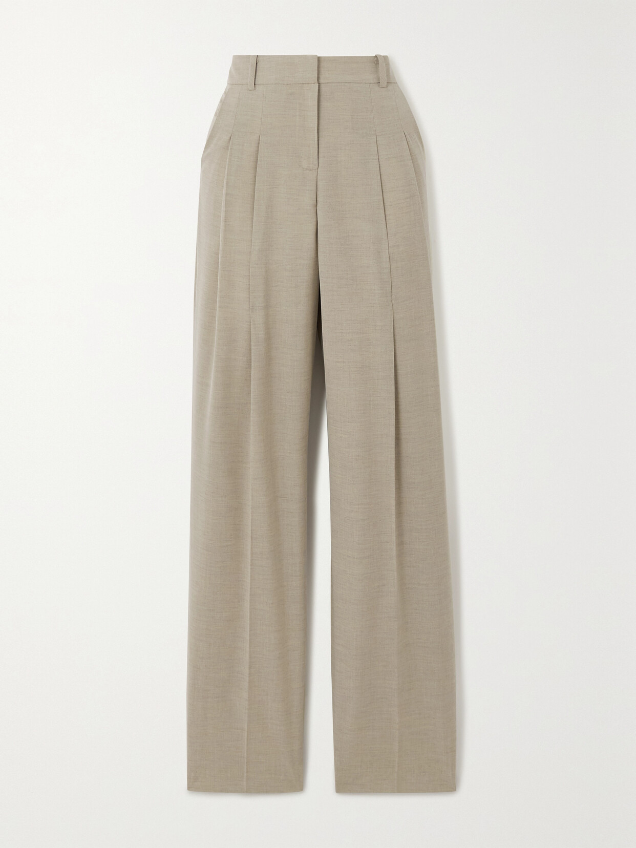 The Frankie Shop - Gelso Pleated Tencel Lyocell-blend Straight-leg Pants - Neutrals