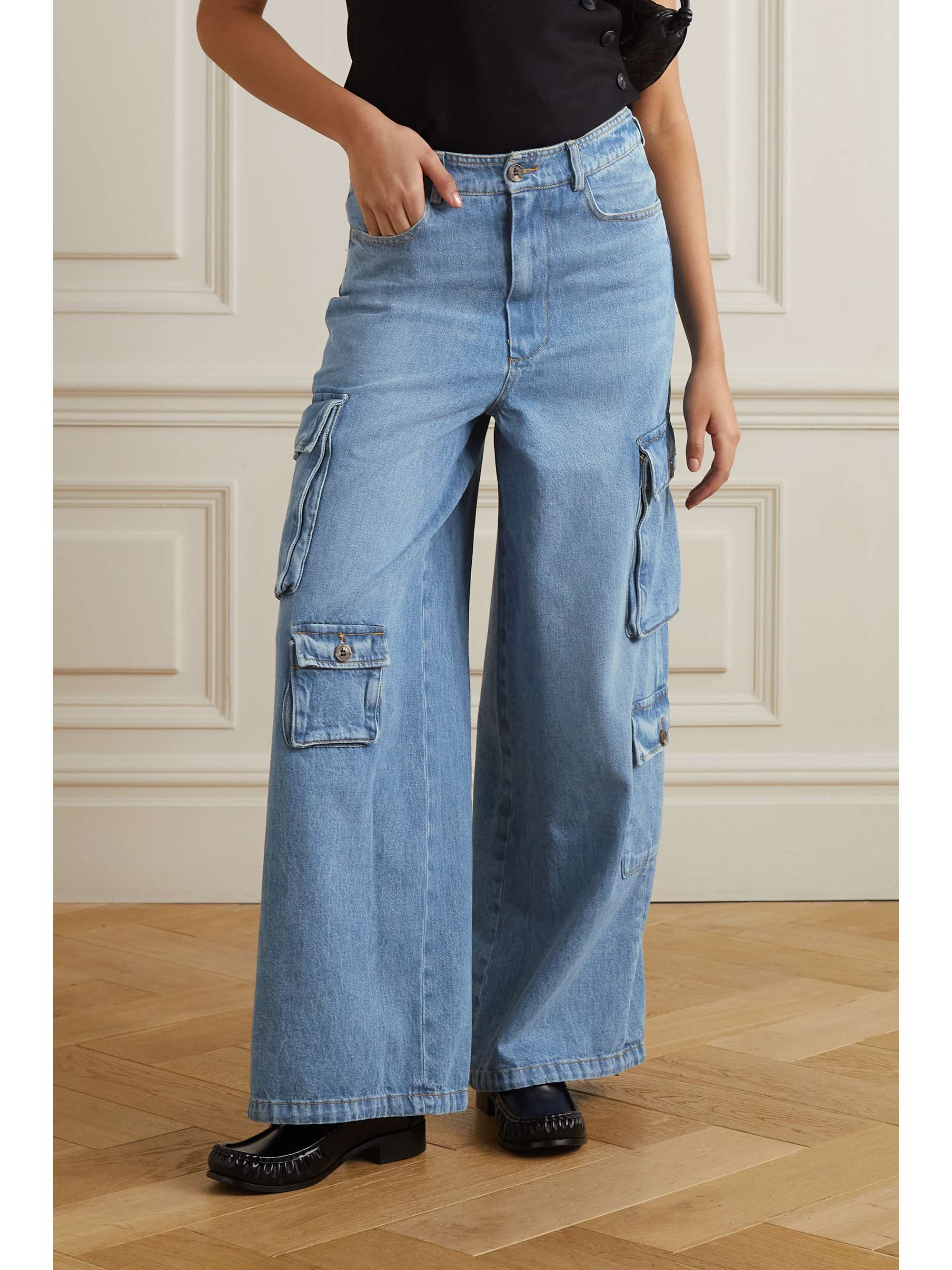 THE FRANKIE SHOP Hailey denim cargo pants | NET-A-PORTER