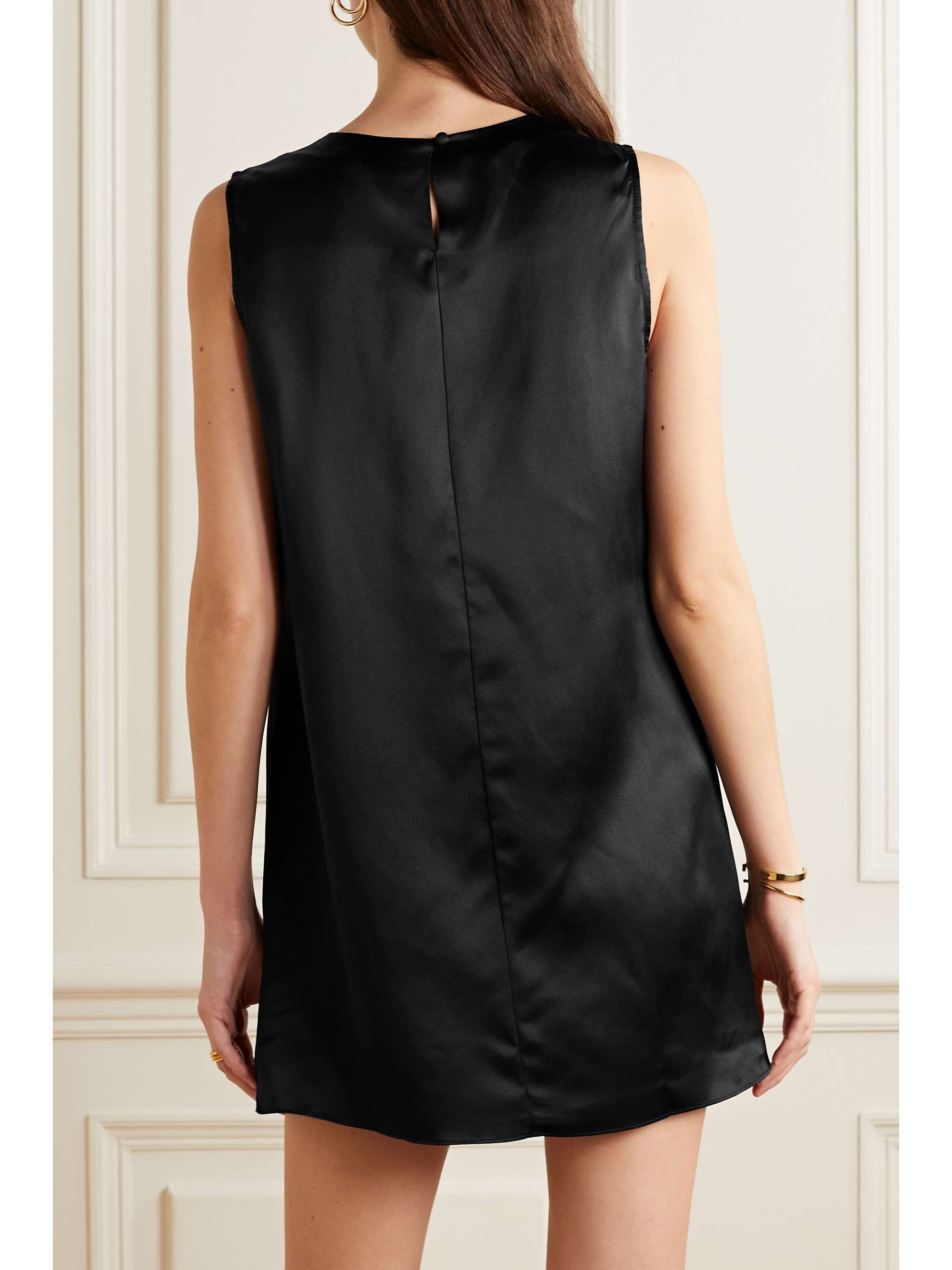REFORMATION Serina draped silk-satin mini dress