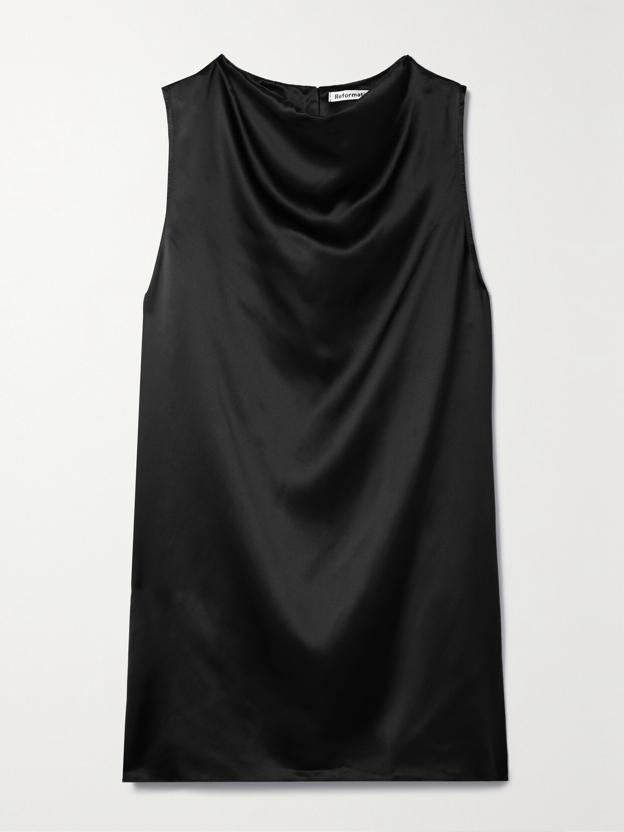 Reformation - Serina Draped Silk-satin Mini Dress - Black