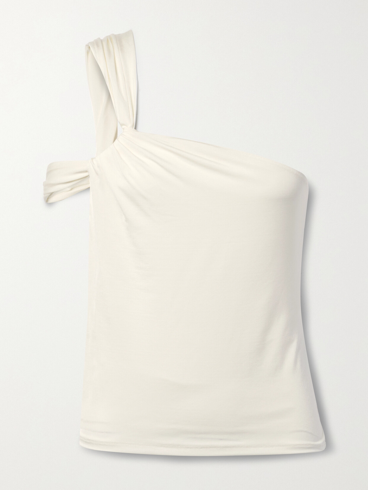 Reformation Arlie One-shoulder Stretch-jersey Top In White