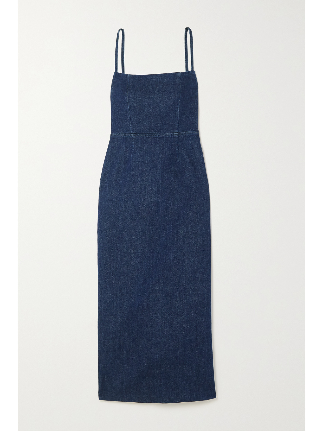 Reformation - Delphinia Stretch-denim Midi Dress - Blue