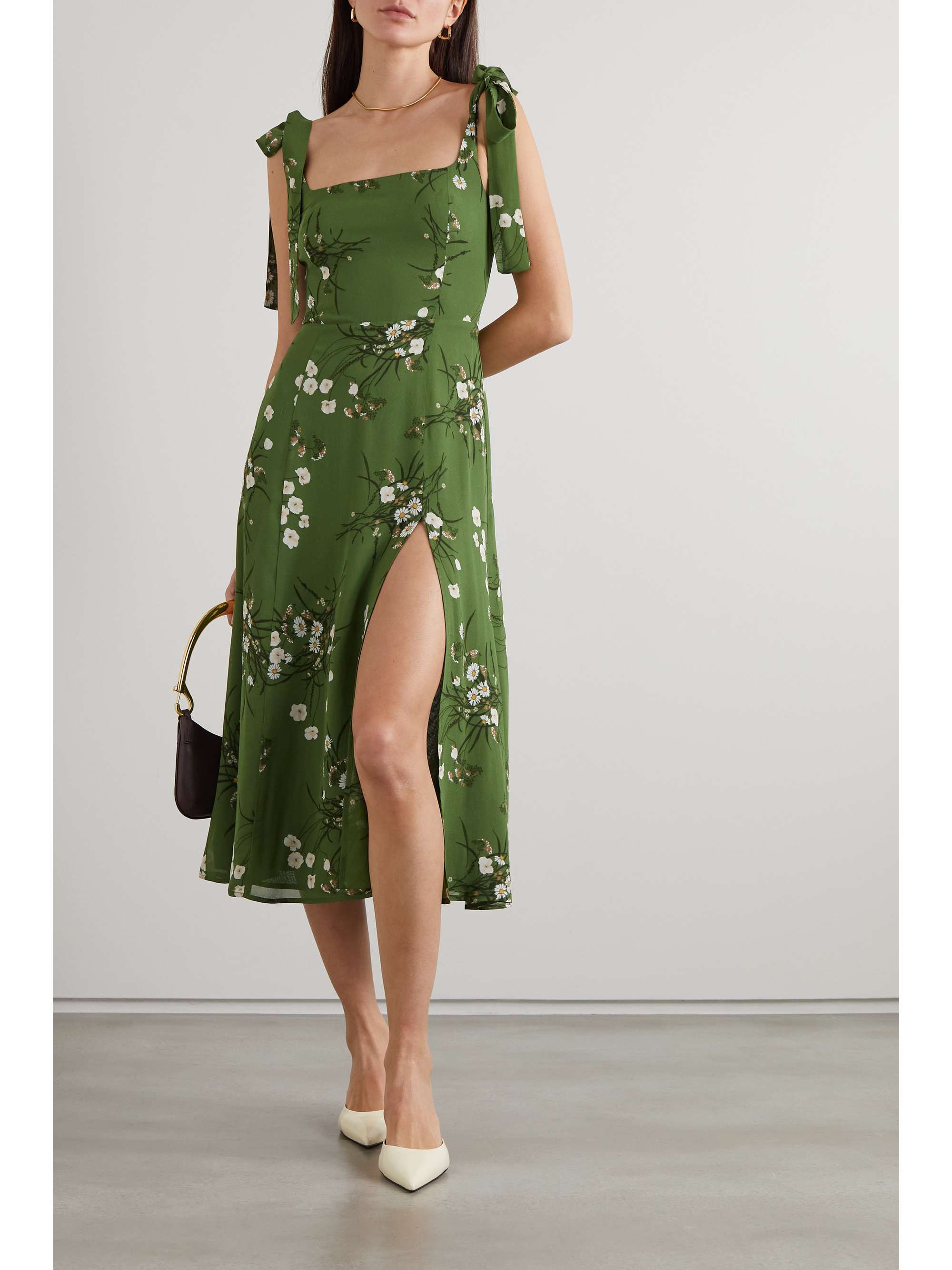REFORMATION Twilight floral-print crepe midi dress | NET-A-PORTER