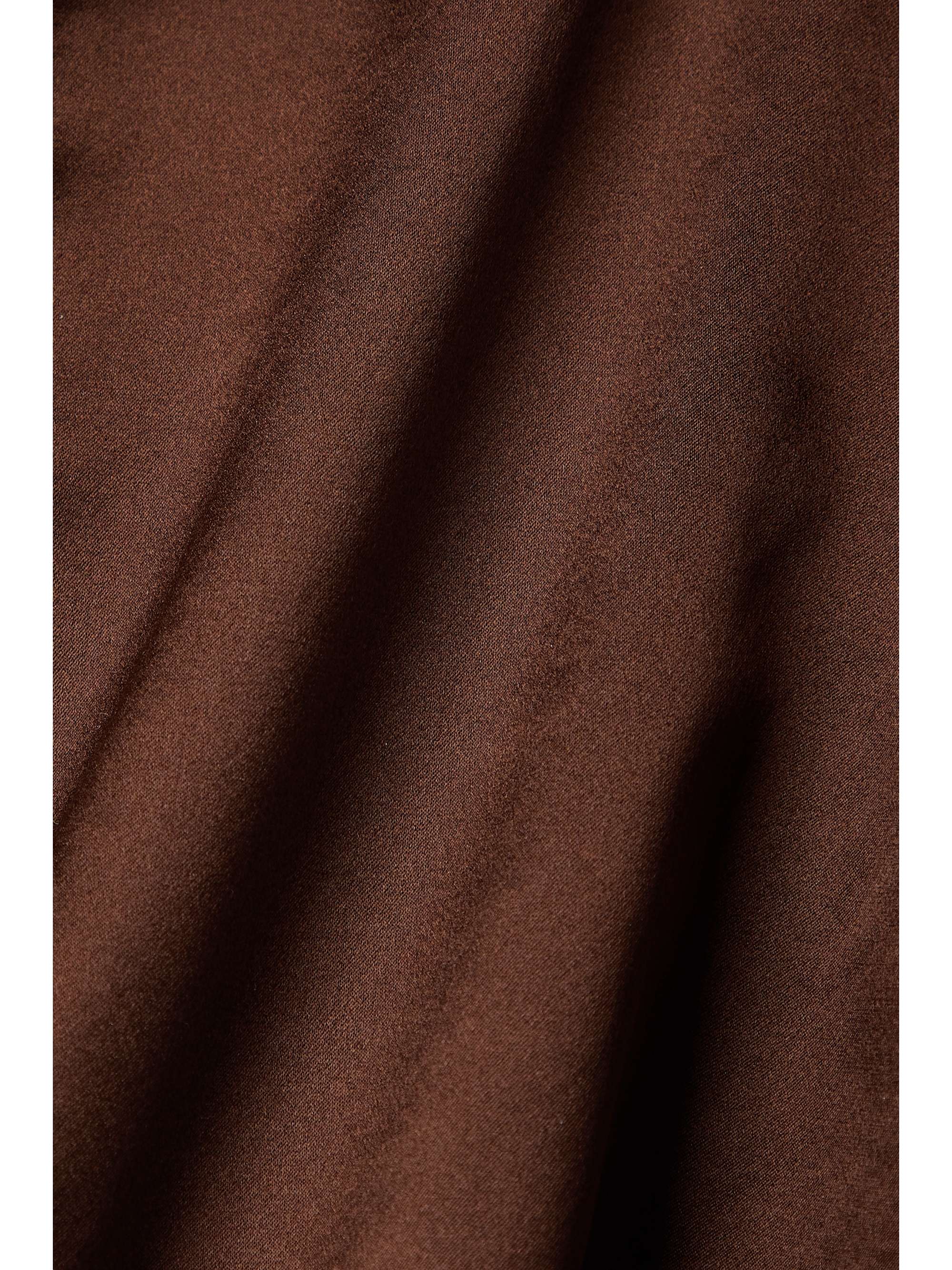 REFORMATION Top a spalle scoperte in raso di seta con pieghe Lux