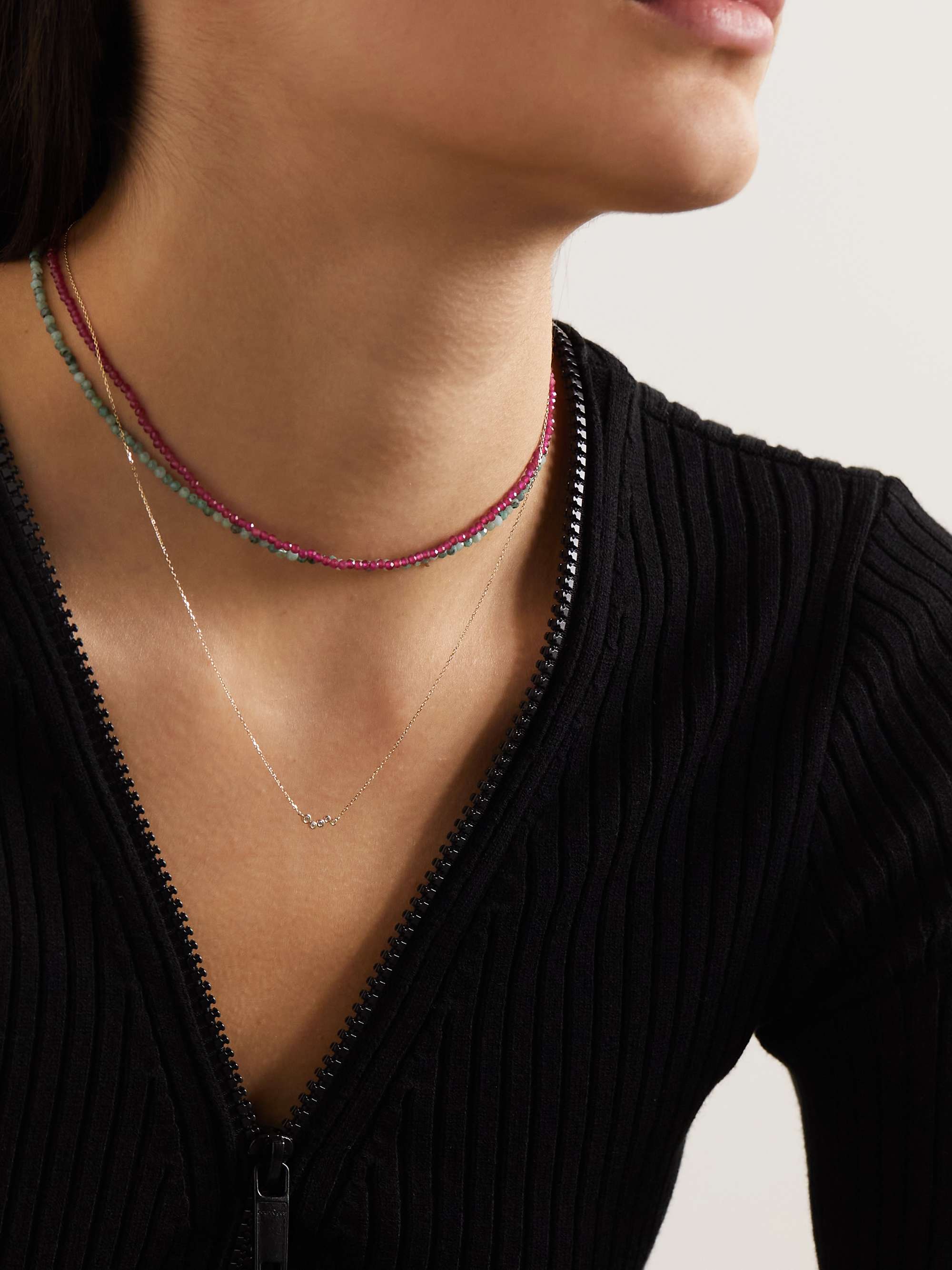 MATEO Wave 14-karat gold diamond necklace