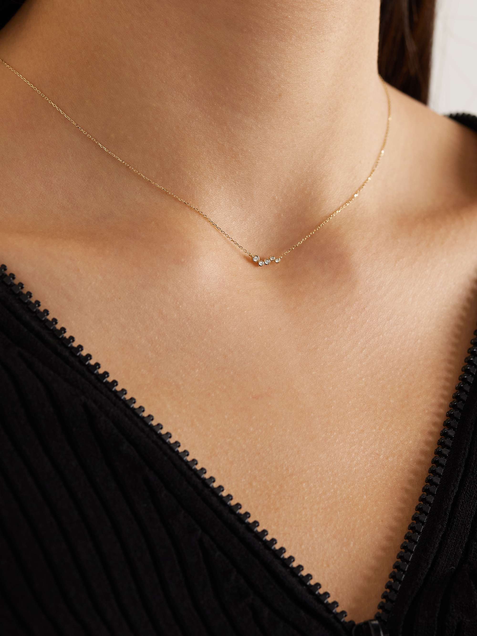 MATEO Wave 14-karat gold diamond necklace