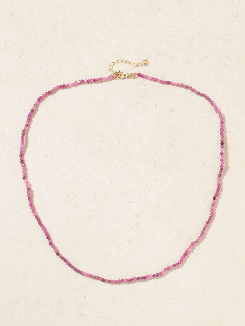 Mateo 14-karat Gold Ruby Necklace
