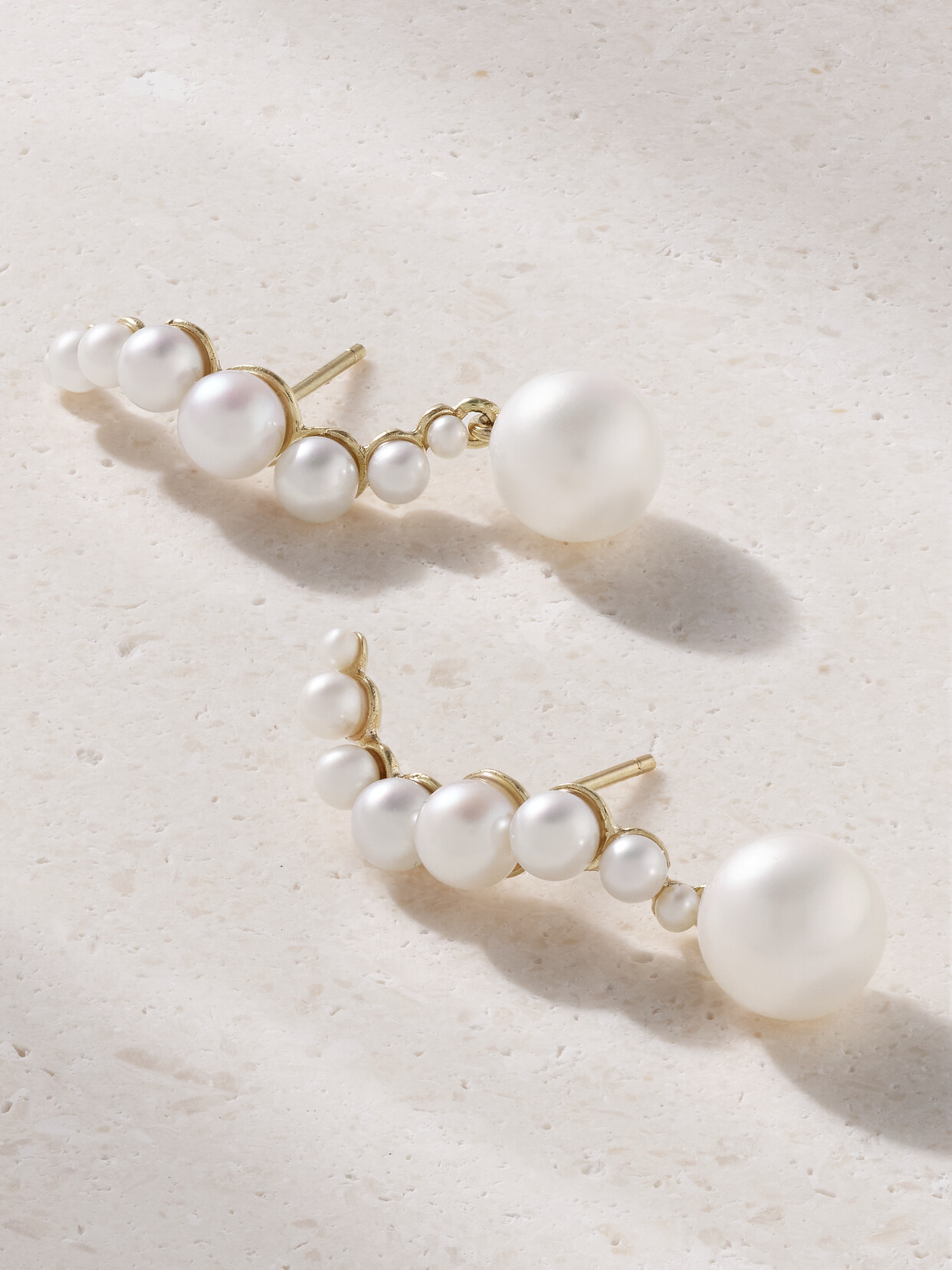 Mateo 14-karat Gold Pearl Earrings In White