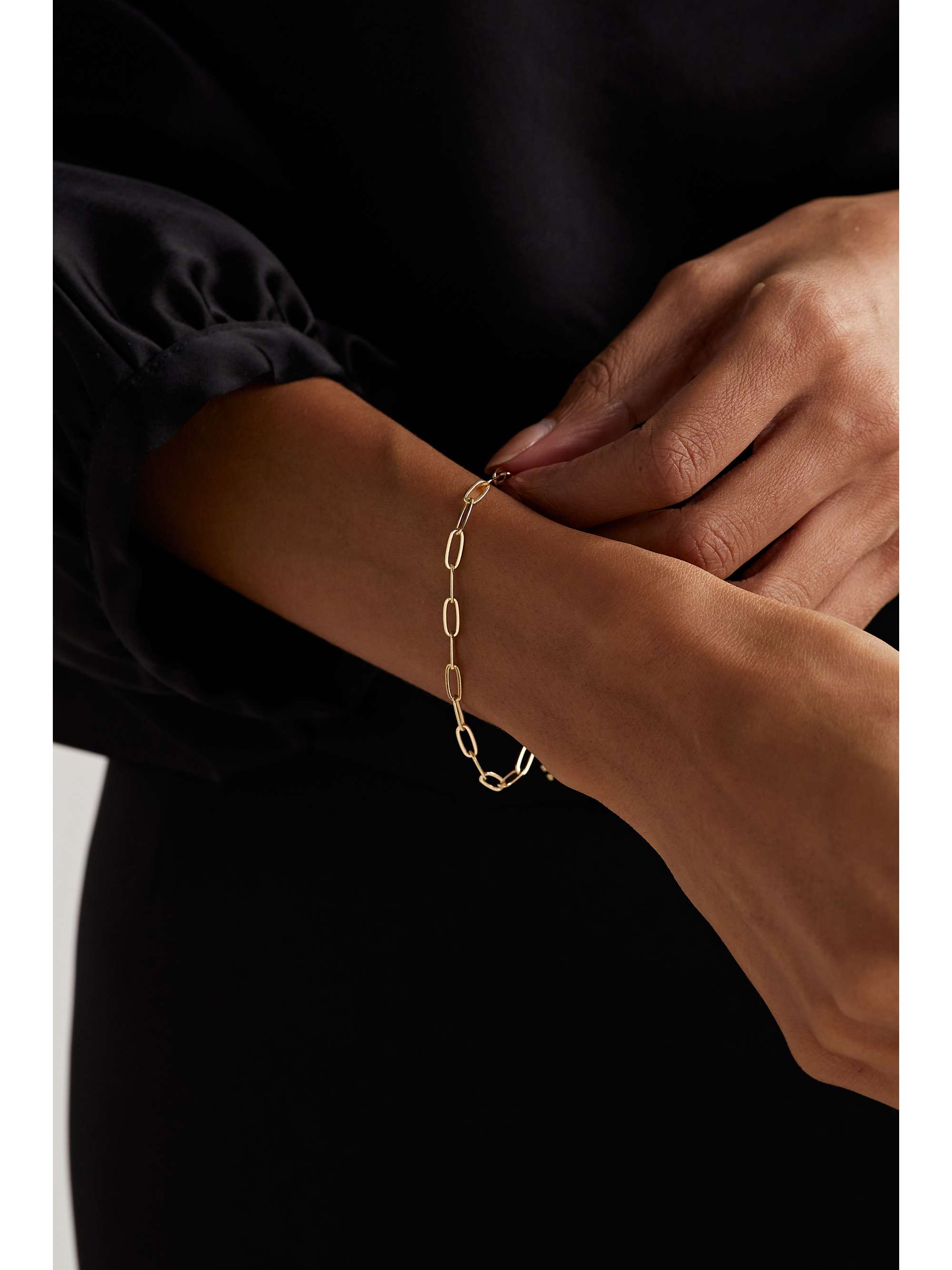 MATEO Paperclip Chain 14-karat gold bracelet