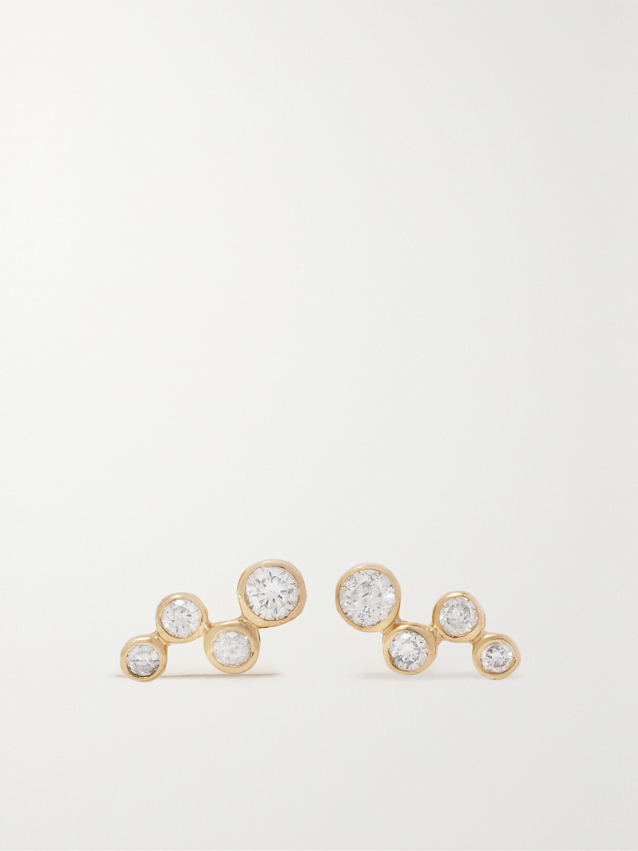 Mateo Wave 14-karat Gold Diamond Earrings