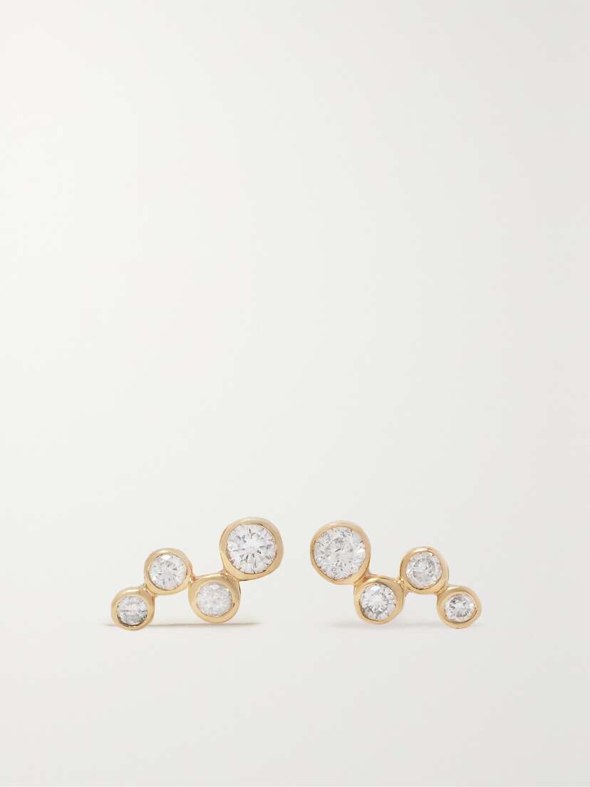 Mateo Wave 14-karat Gold Diamond Earrings