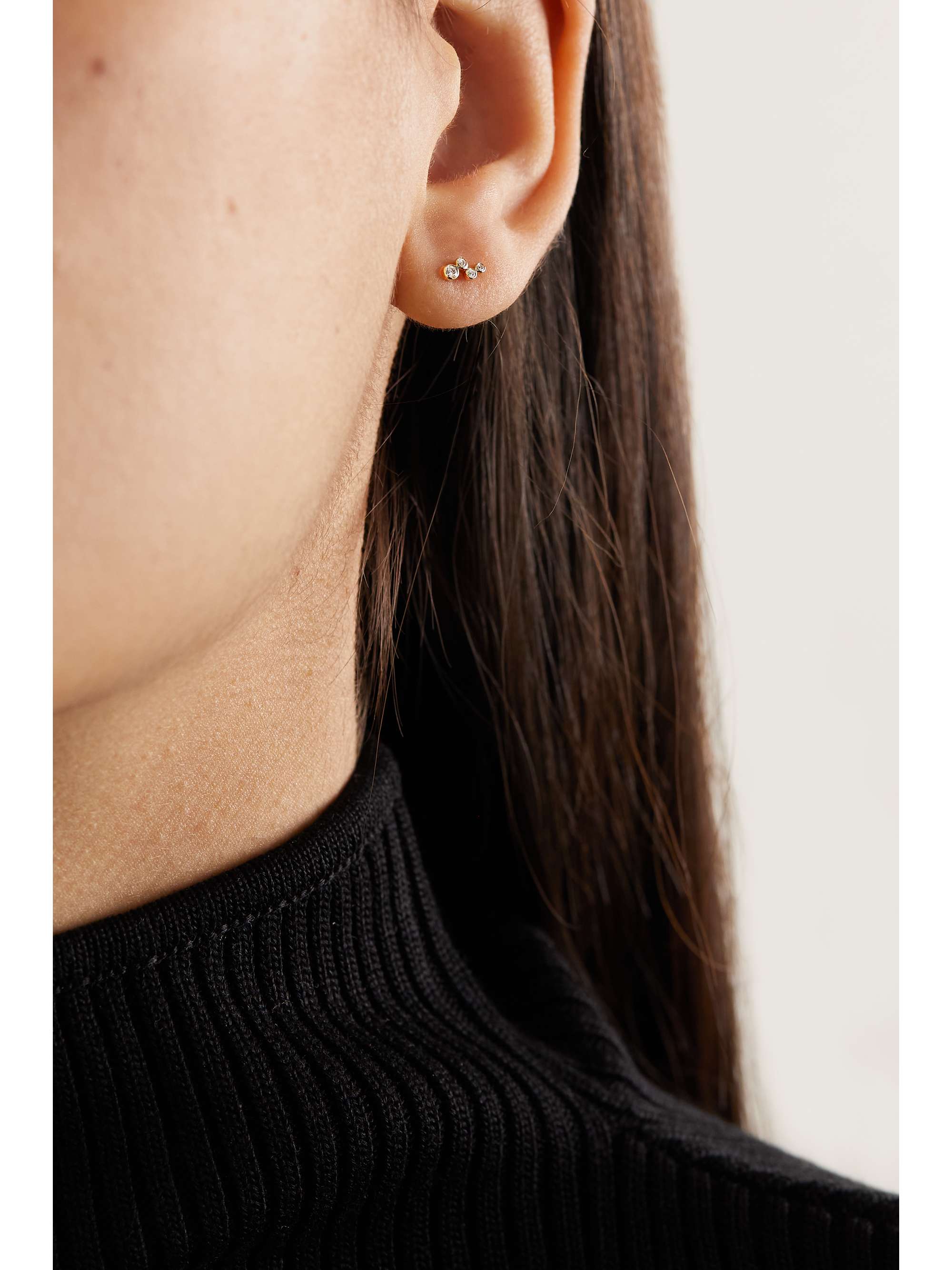 MATEO Wave 14-karat gold diamond earrings