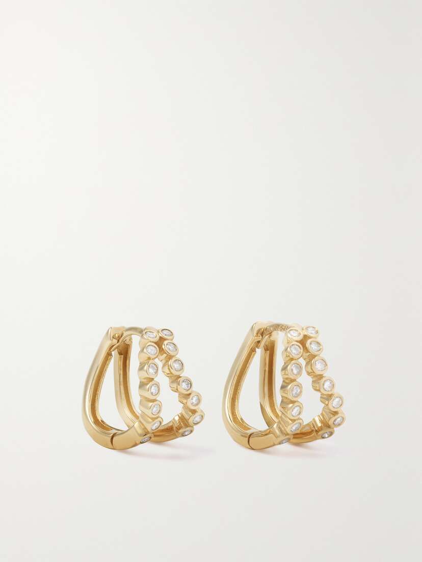 Mateo Wave 14-karat Gold Diamond Earrings