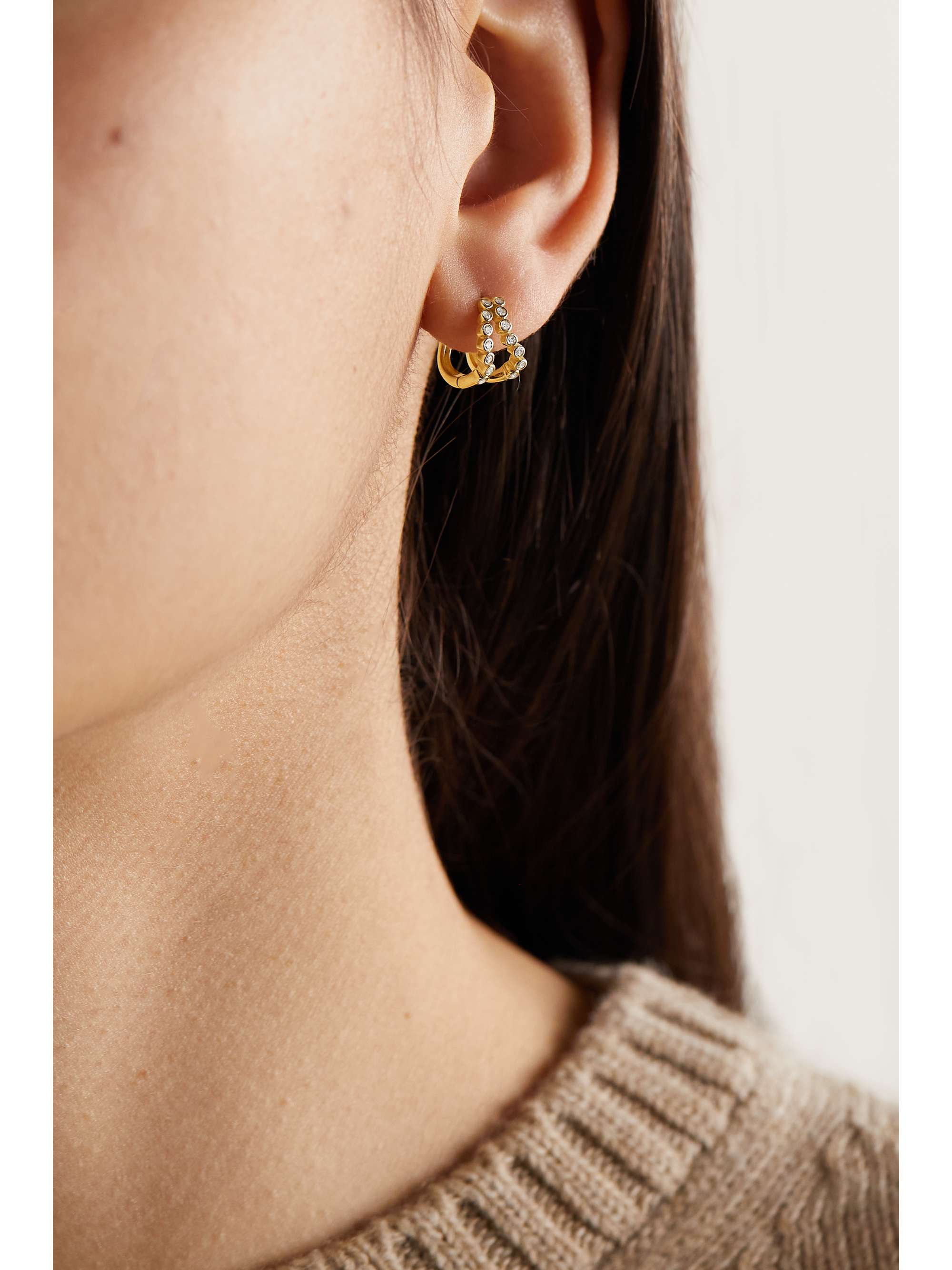 MATEO Wave 14-karat gold diamond earrings