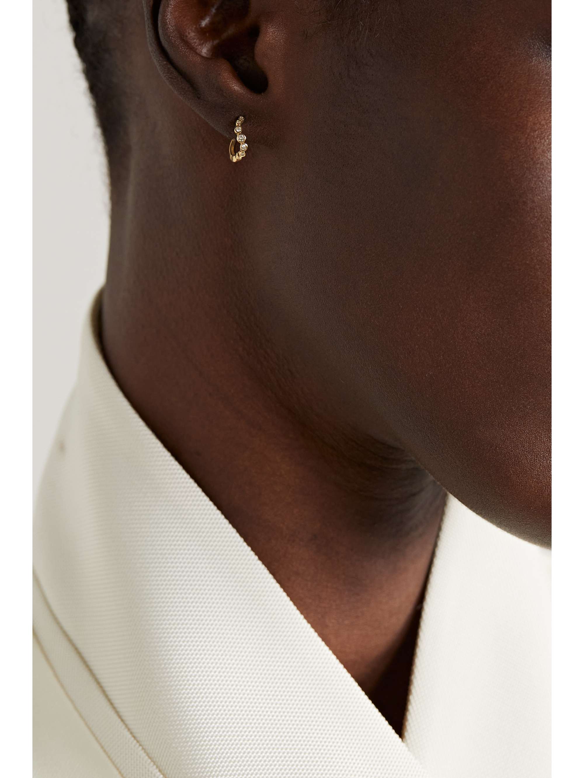 MATEO Wave 14-karat gold diamond hoop earrings