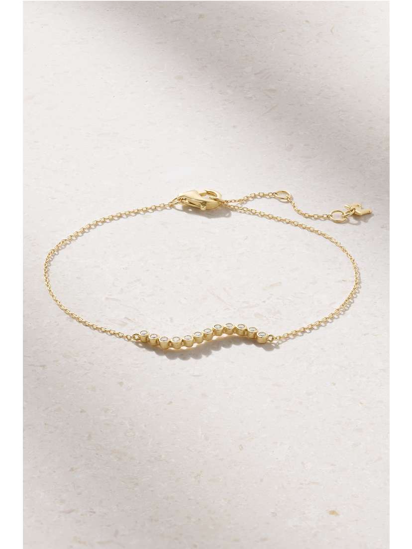 Mateo Wave 14-karat Gold Diamond Bracelet