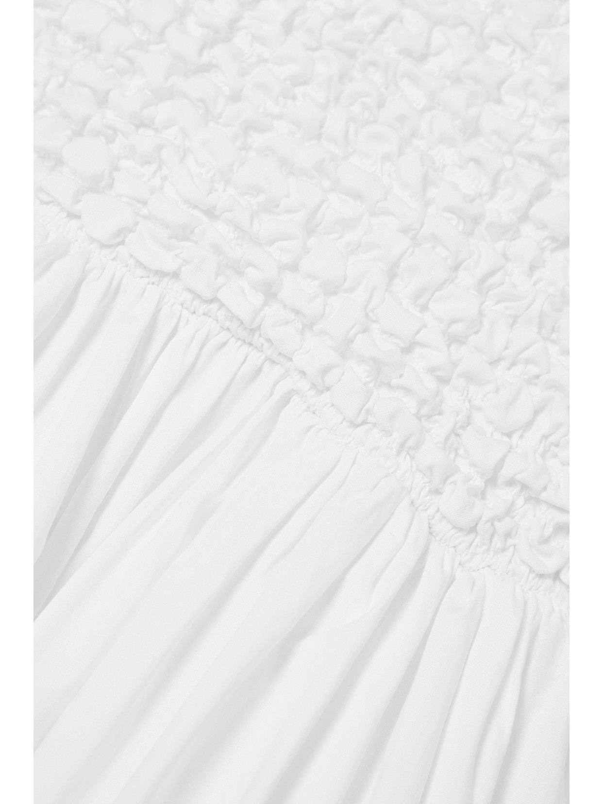 Staud Cassidy Shirred Cotton-poplin Mini Dress In White