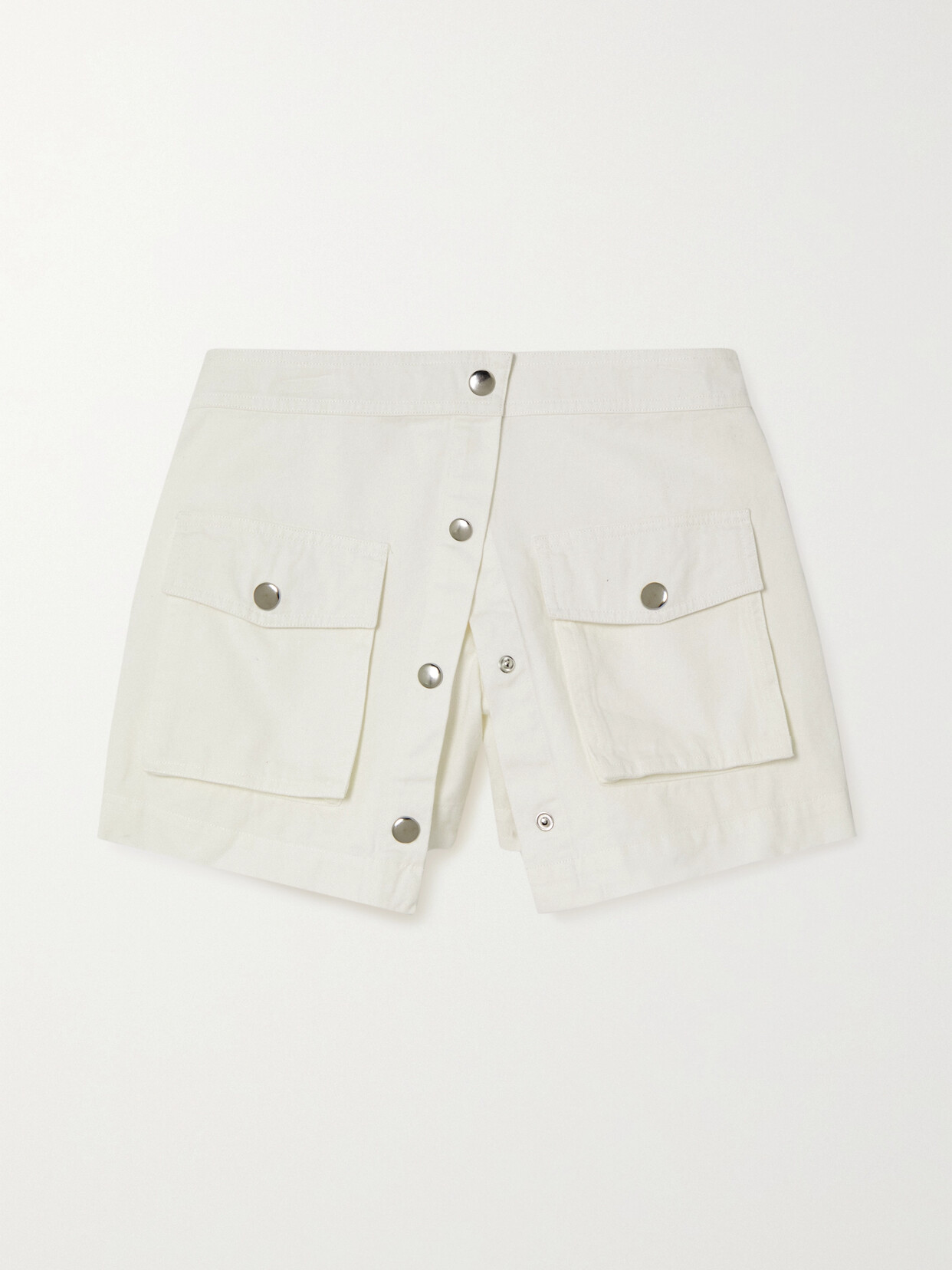 STAUD - Tamara Layered Cotton-twill Shorts - Ivory