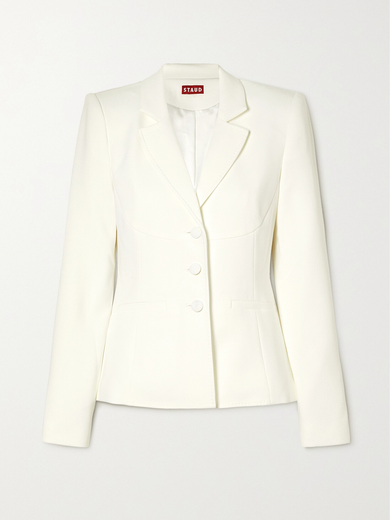 STAUD - Carson Paneled Stretch-crepe Blazer - Ivory