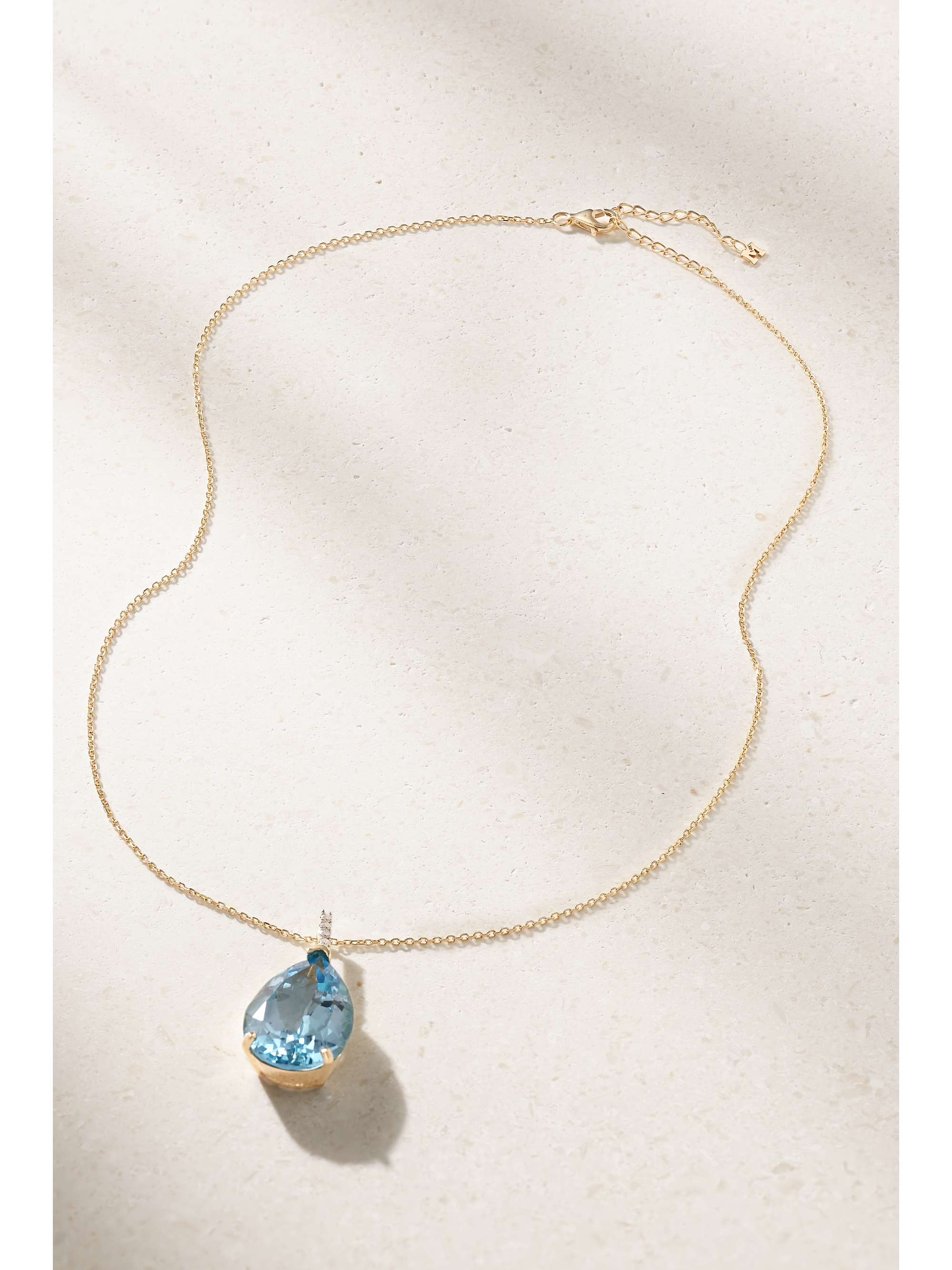 MATEO 14-karat gold, topaz and diamond necklace
