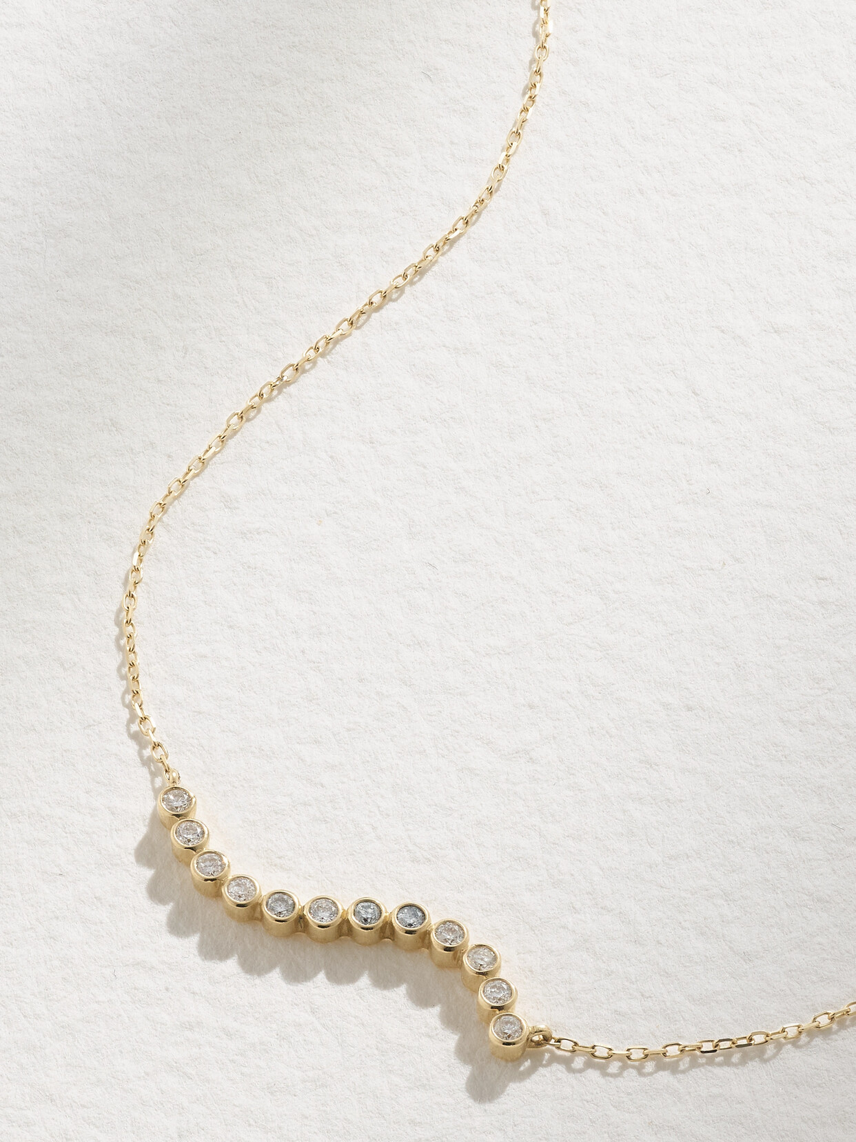 Mateo Wave 14-karat Gold Diamond Necklace