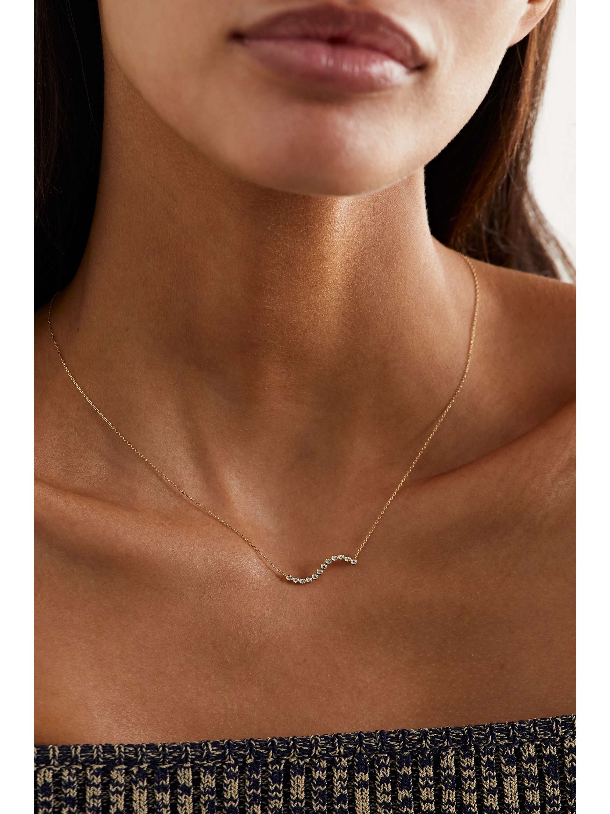 MATEO Wave 14-karat gold diamond necklace