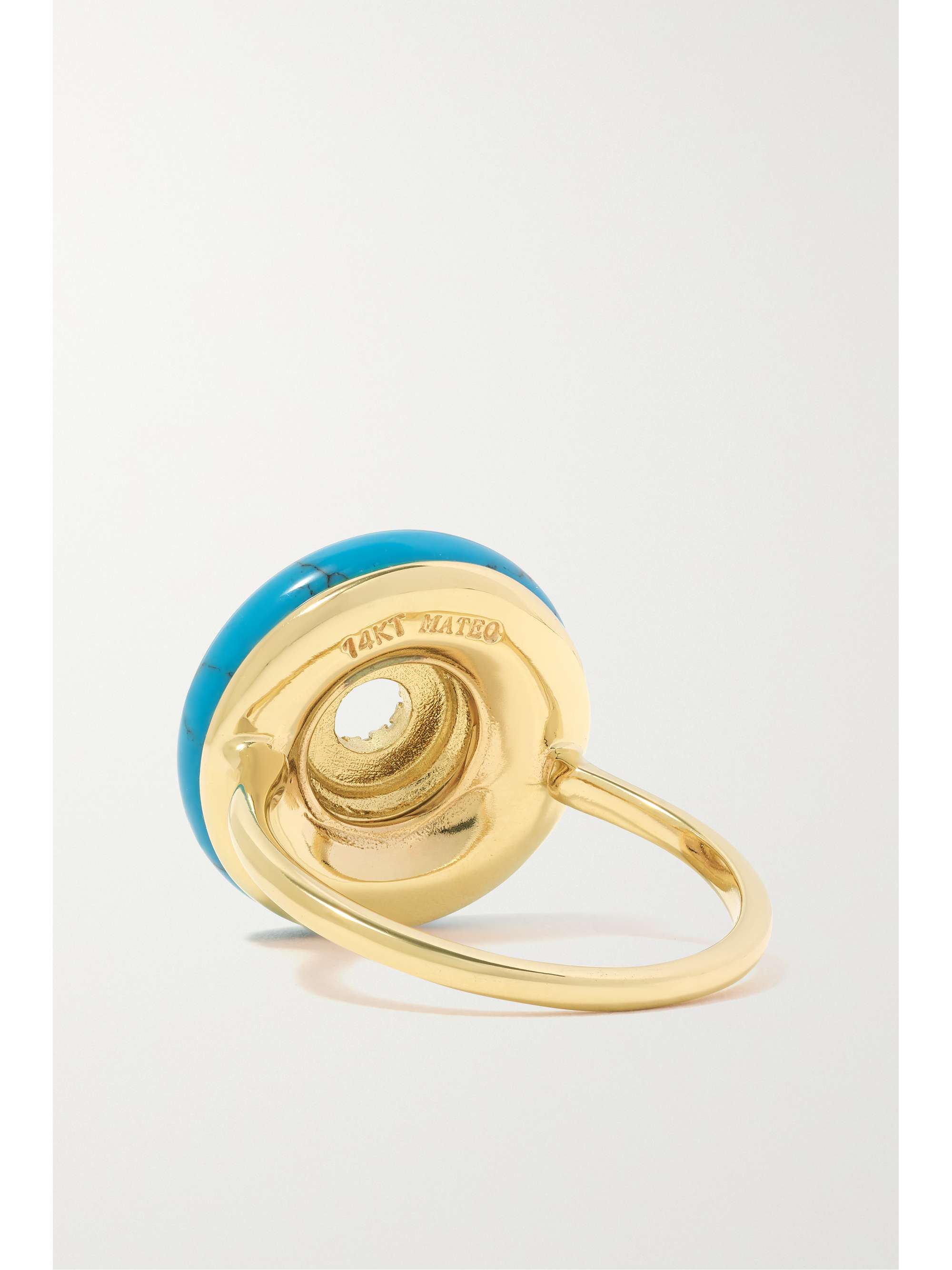 Gold Donut 14karat gold, turquoise and diamond ring MATEO NETAPORTER