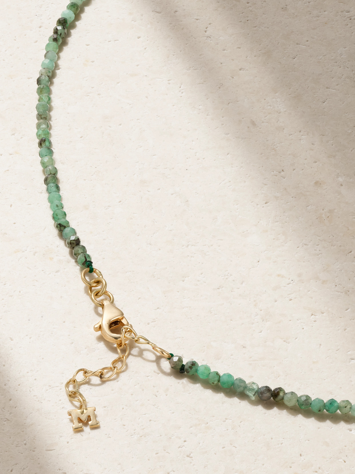 Shop Mateo 14-karat Gold Emerald Necklace