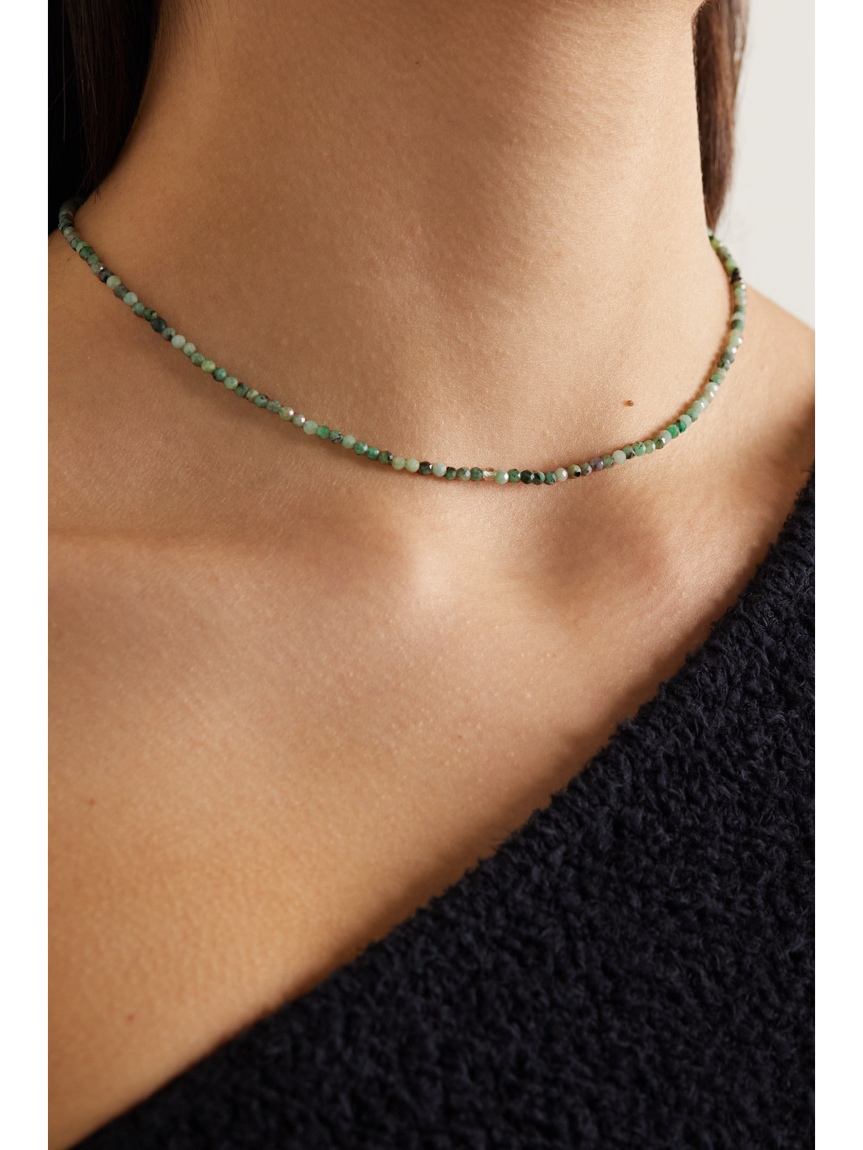 Shop Mateo 14-karat Gold Emerald Necklace