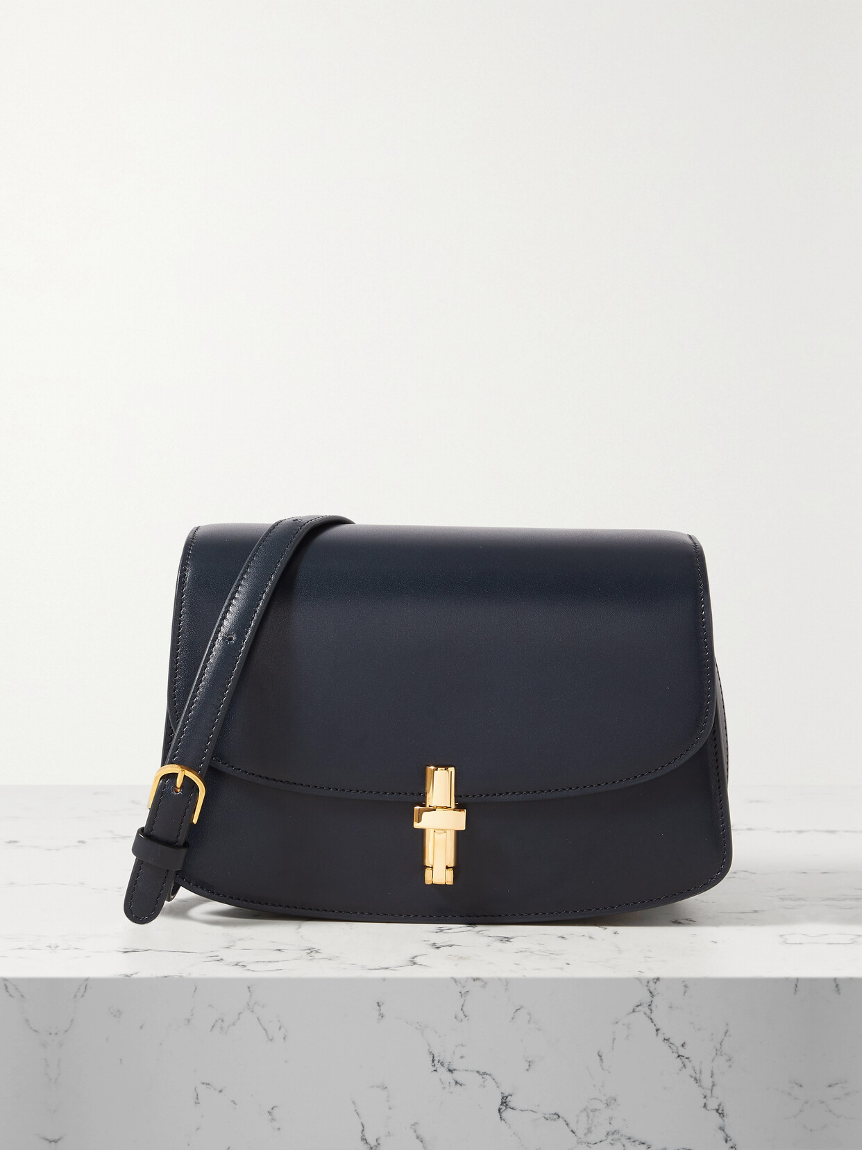 The Row Sofia 8.75 Leather Shoulder Bag In Blue