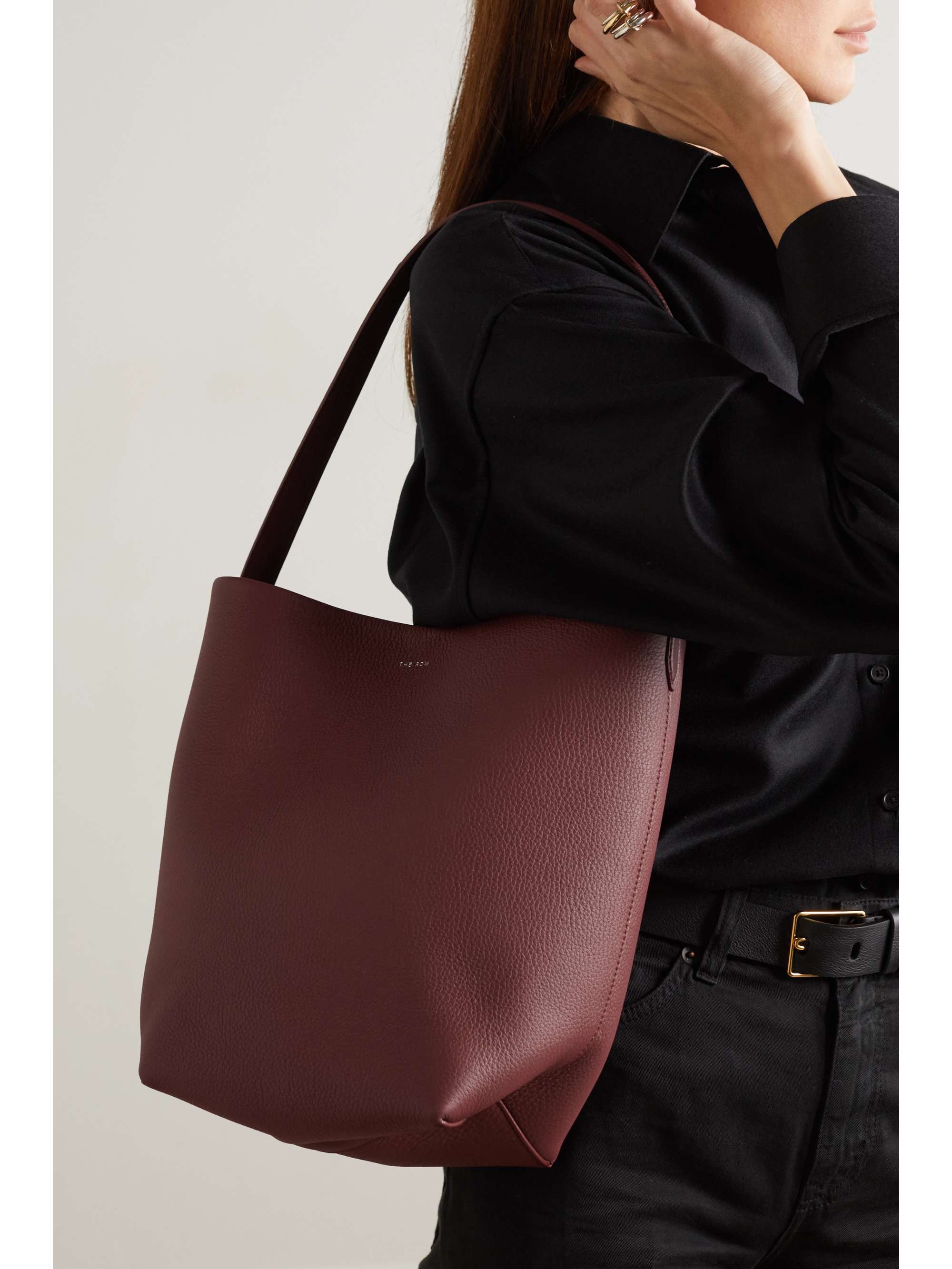 THE ROW N/S Park medium textured-leather tote