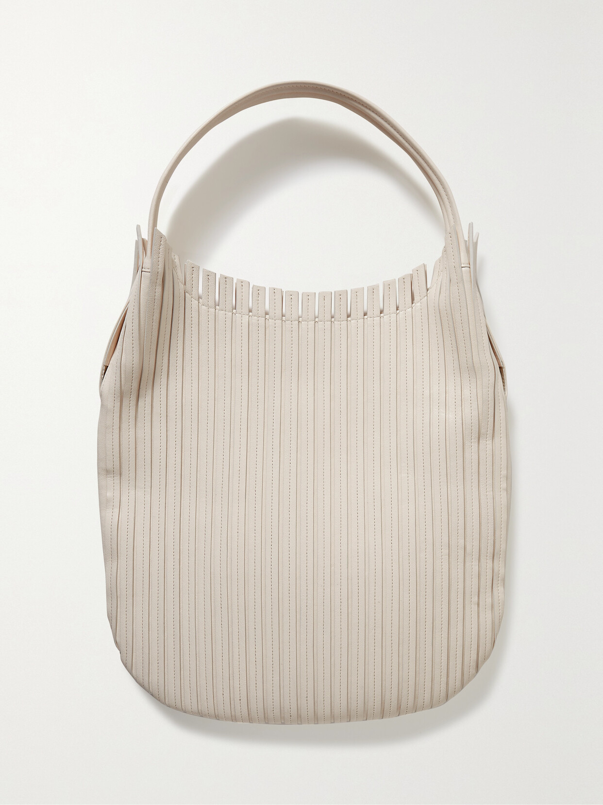 The Row - Noah Layered Leather Shoulder Bag - Ivory