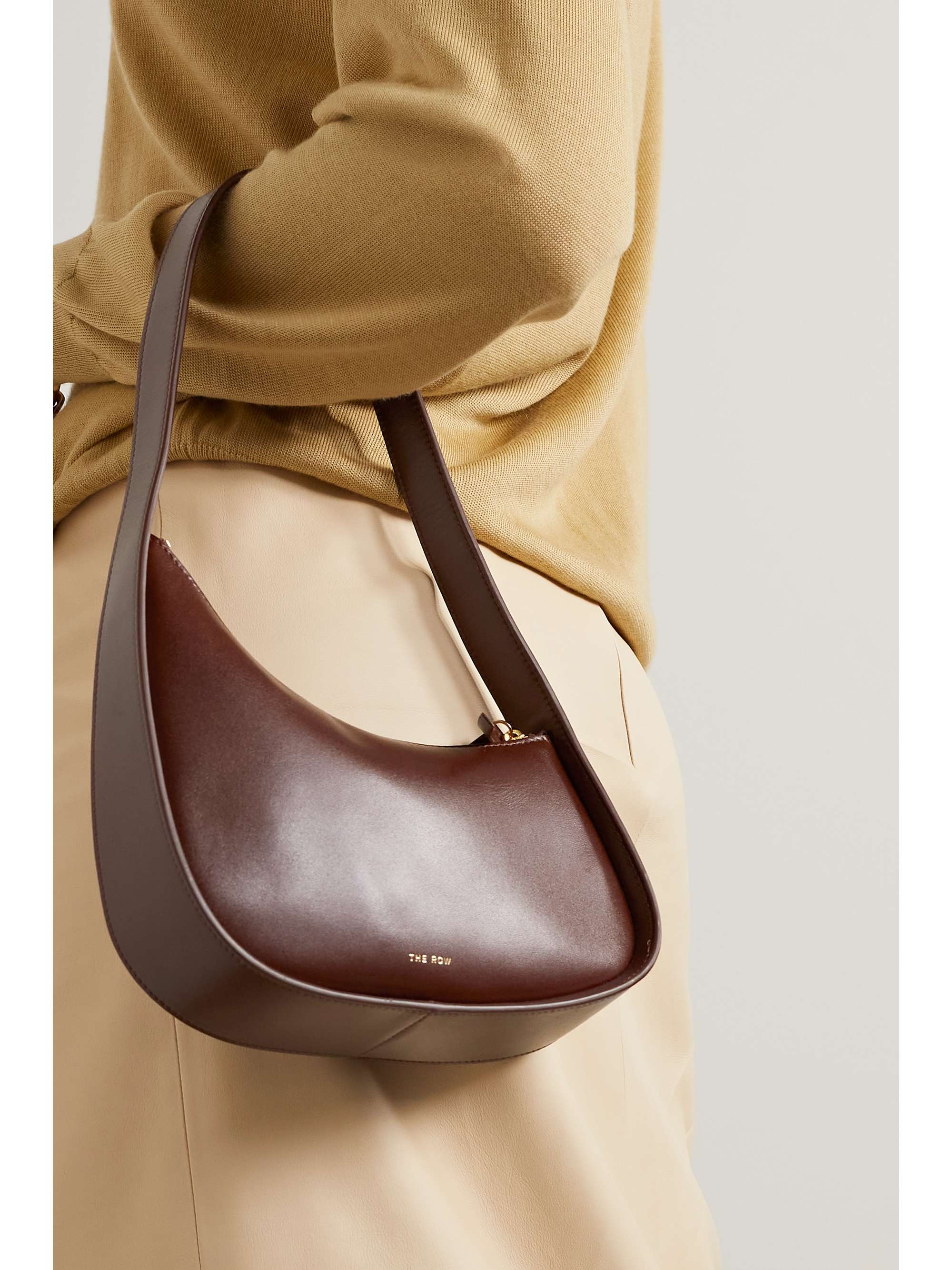 Half Moon Leather Shoulder Bag in Brown - The Row