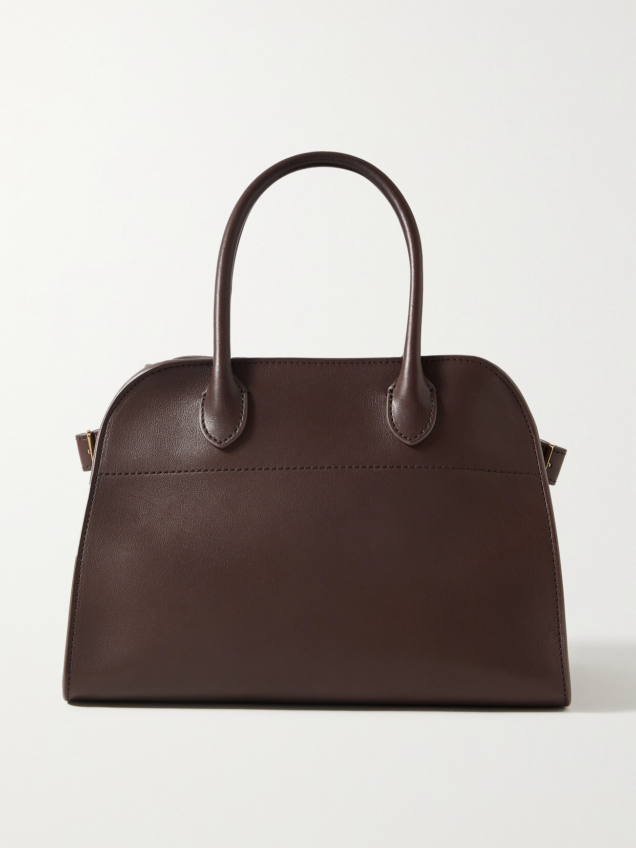 The Row Margaux 10 Buckled Leather Tote In Burgundy ModeSens