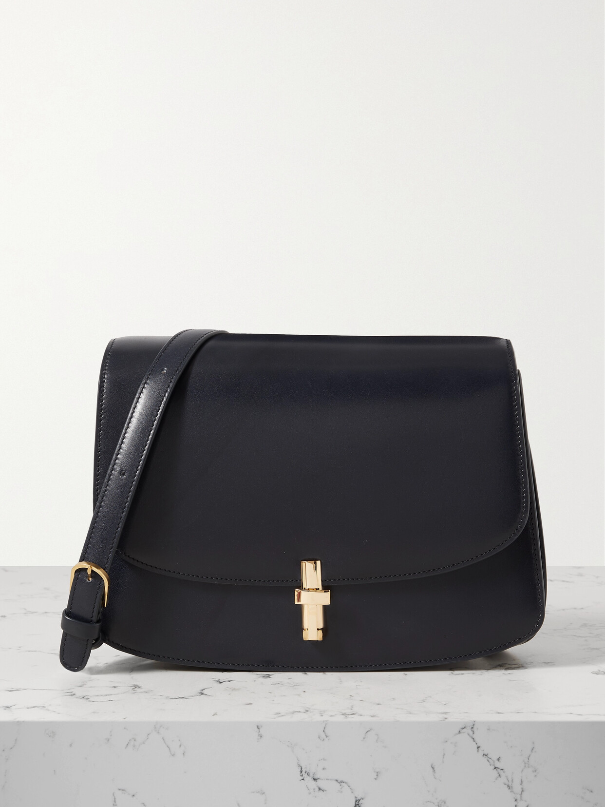 Shop The Row Sofia 10 Leather Shoulder Bag In Blue