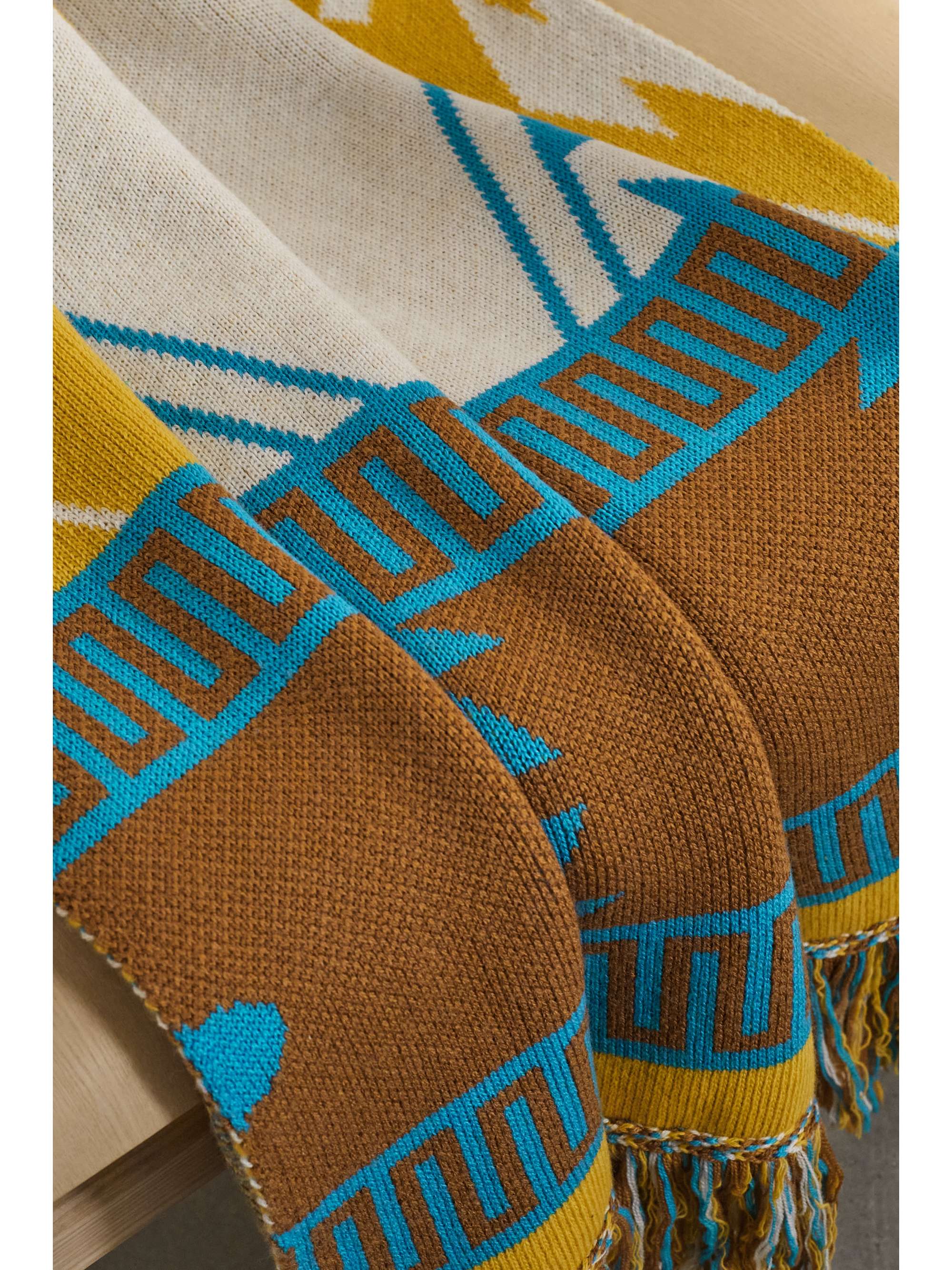 ALANUI Icon fringed wool-jacquard blanket
