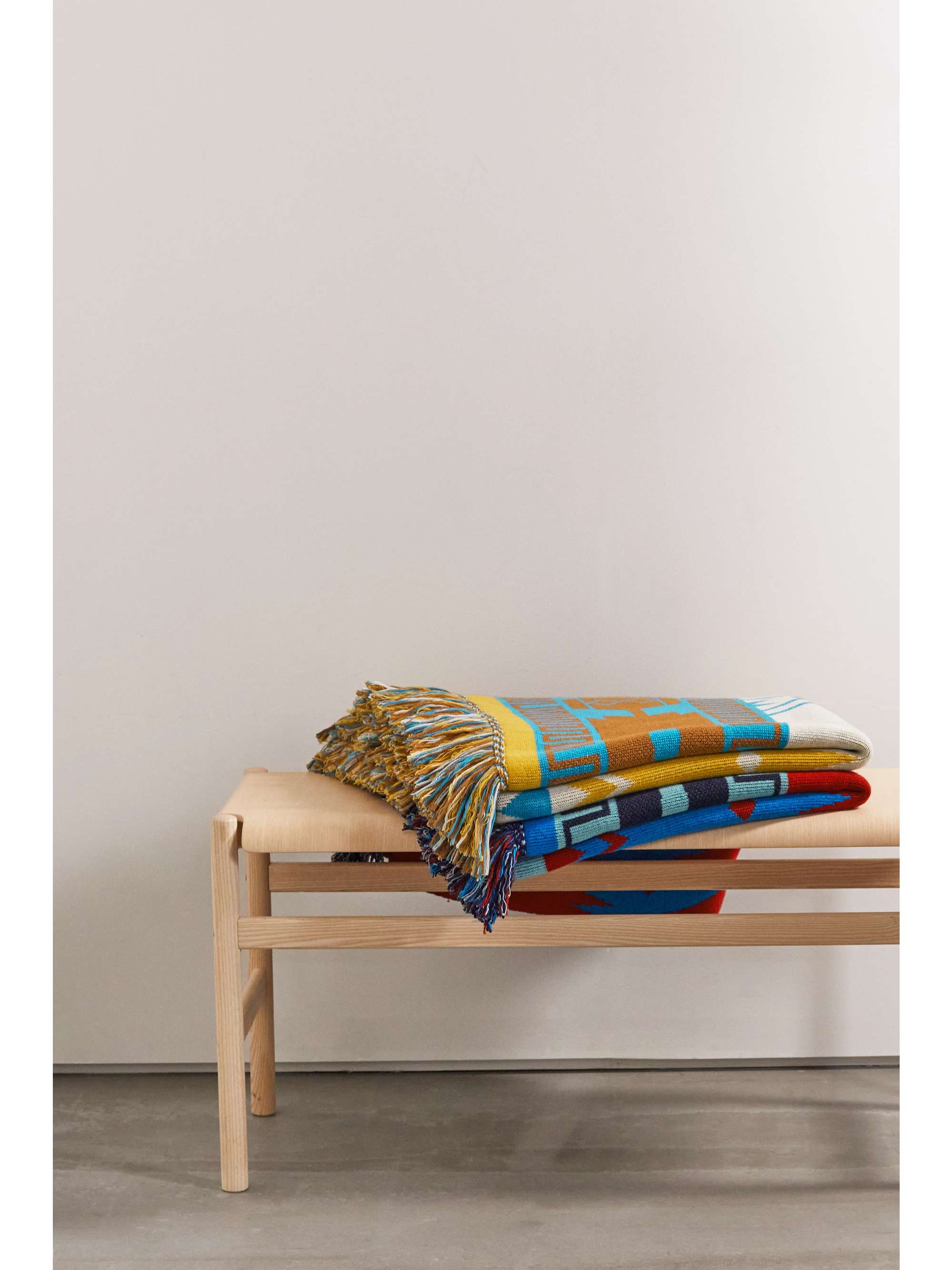 ALANUI Icon fringed wool-jacquard blanket