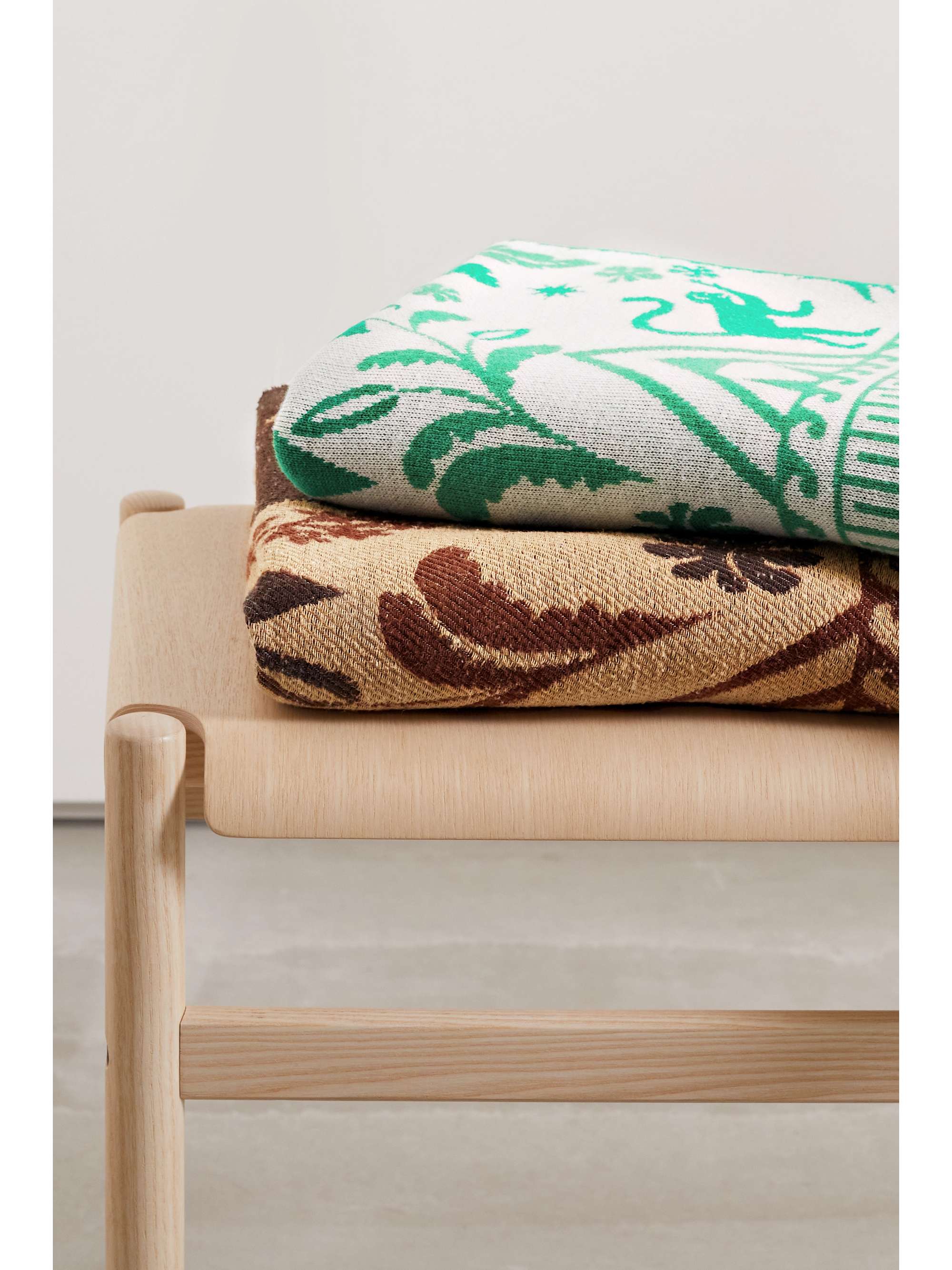 ALANUI Explosion Nature fringed cotton-blend jacquard blanket
