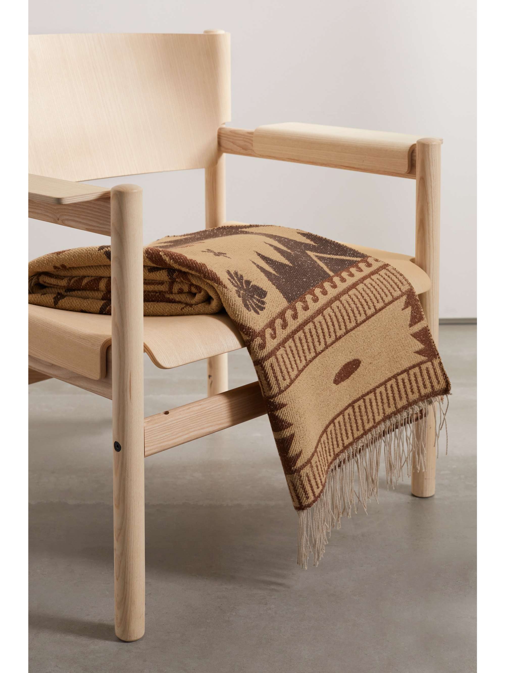 ALANUI Explosion Nature fringed cotton-blend jacquard blanket